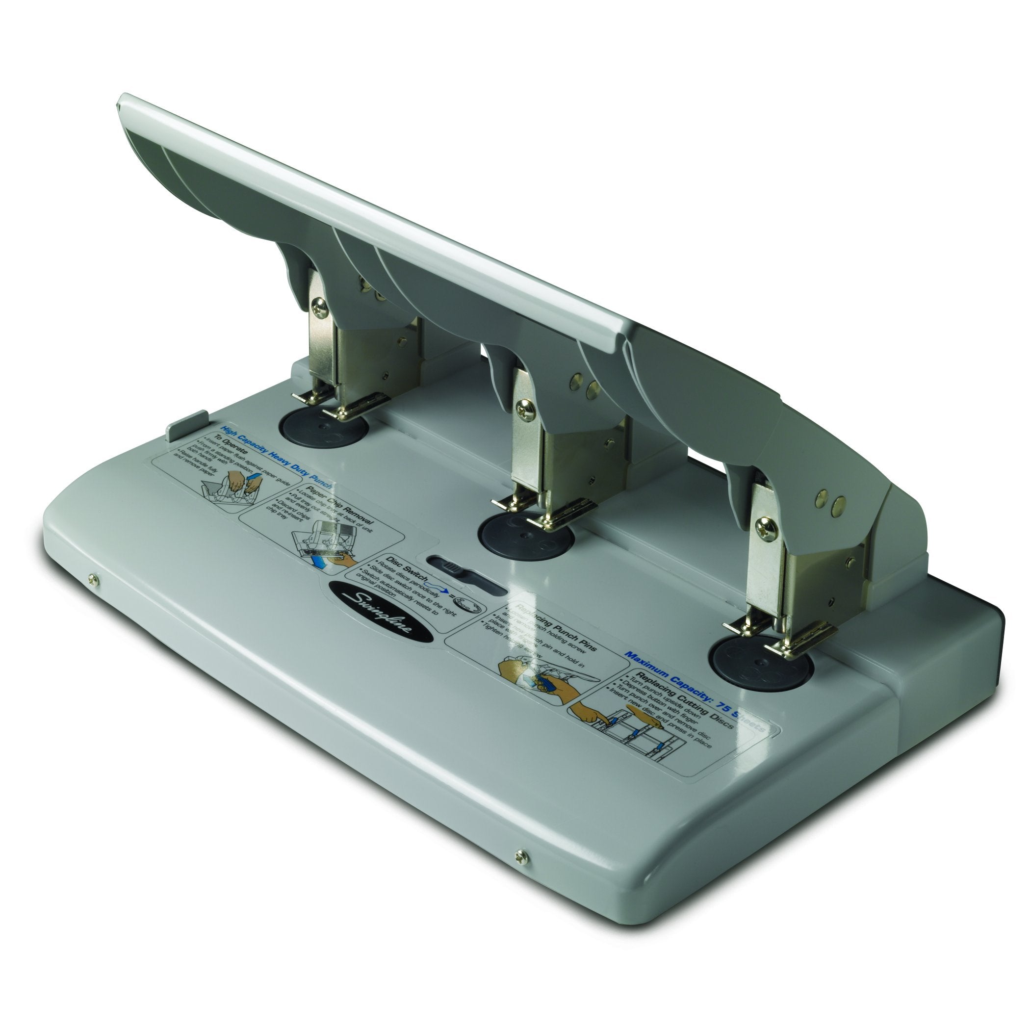 Swingline® 3-Hole Heavy Duty Punch, Model HD-75, Antimicrobial, High Capacity