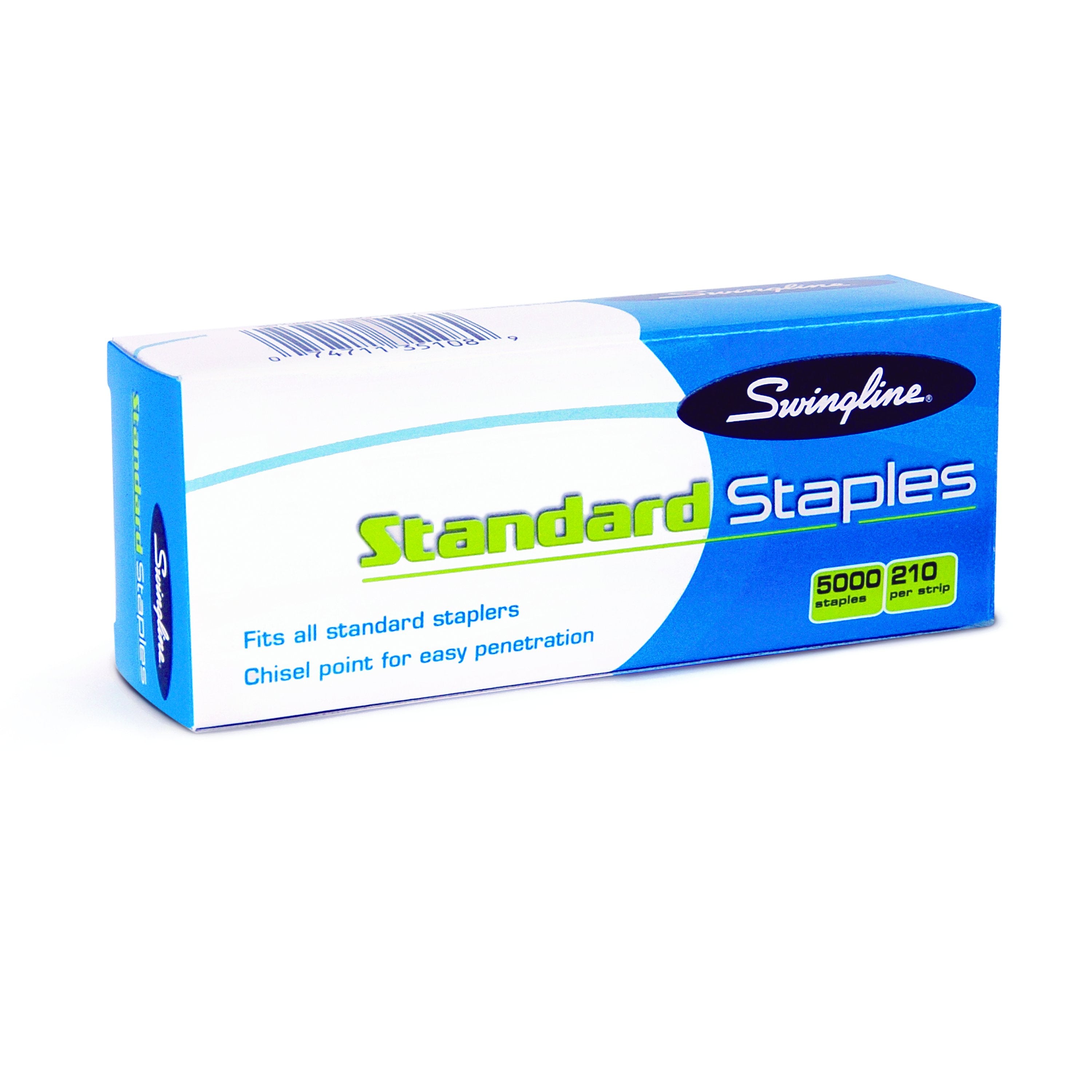 Swingline® Standard Staples, 1/4" Length, 210 Per Strip, 5,000/Box