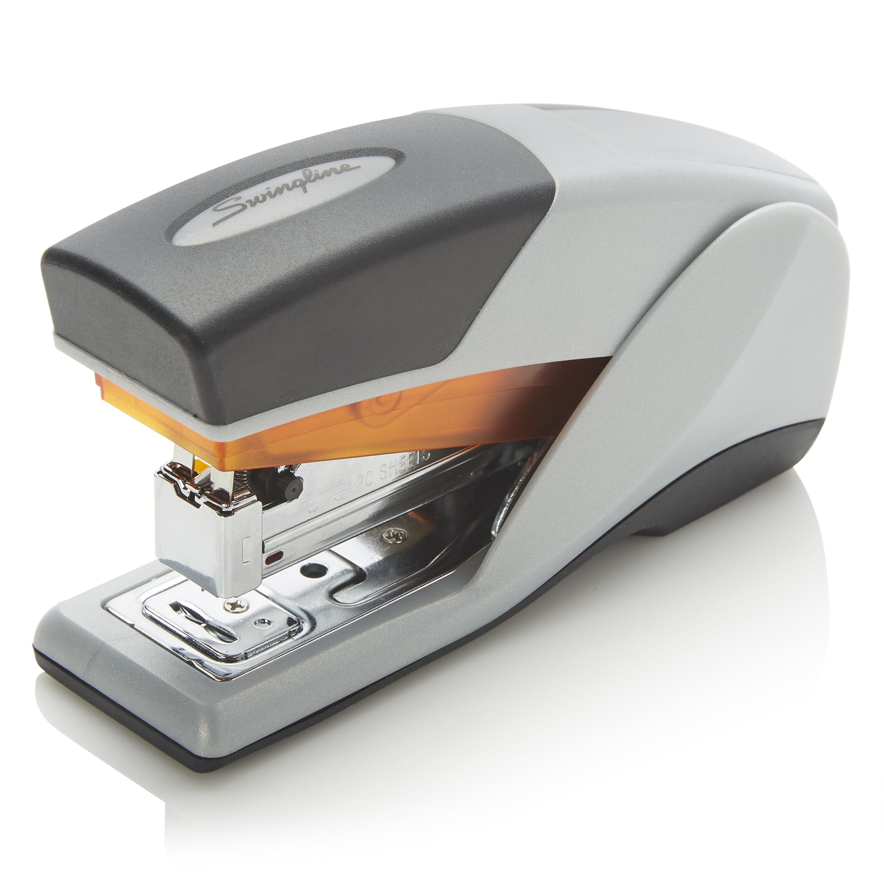 Swingline® Optima® 25 Compact Stapler, 25 Sheets, Gray/Orange