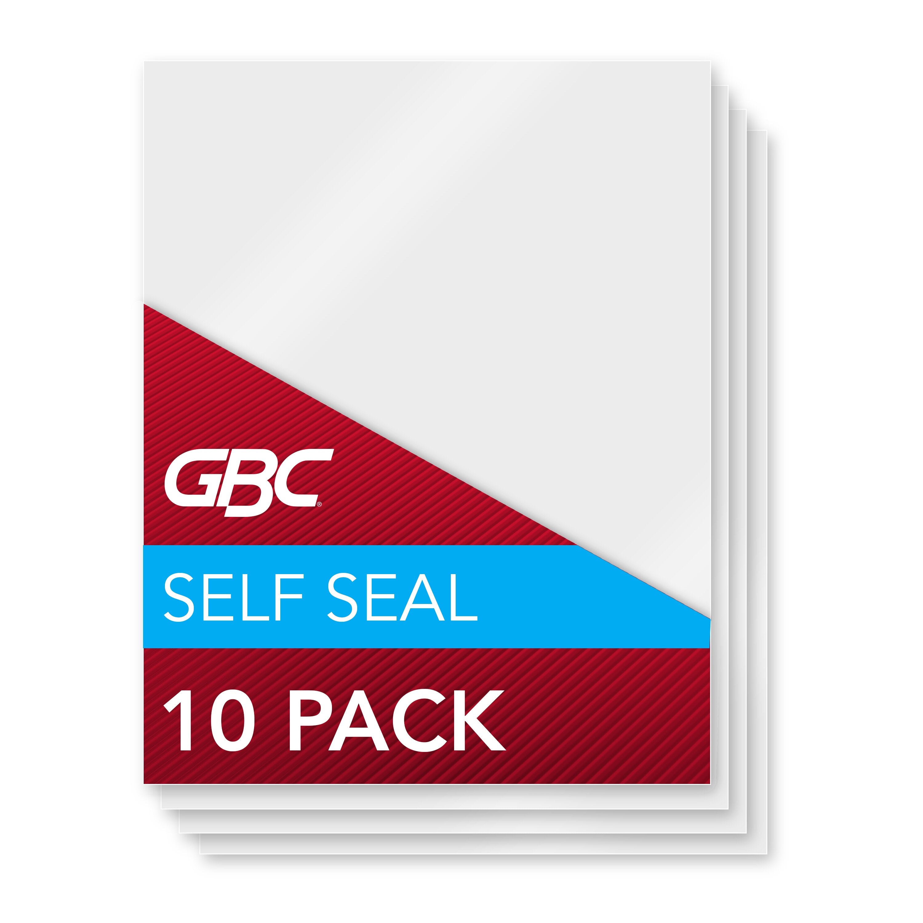 GBC Self Sealing Laminating Sheets - Single-Sided, Letter Size, 3 mil, 10 Pack