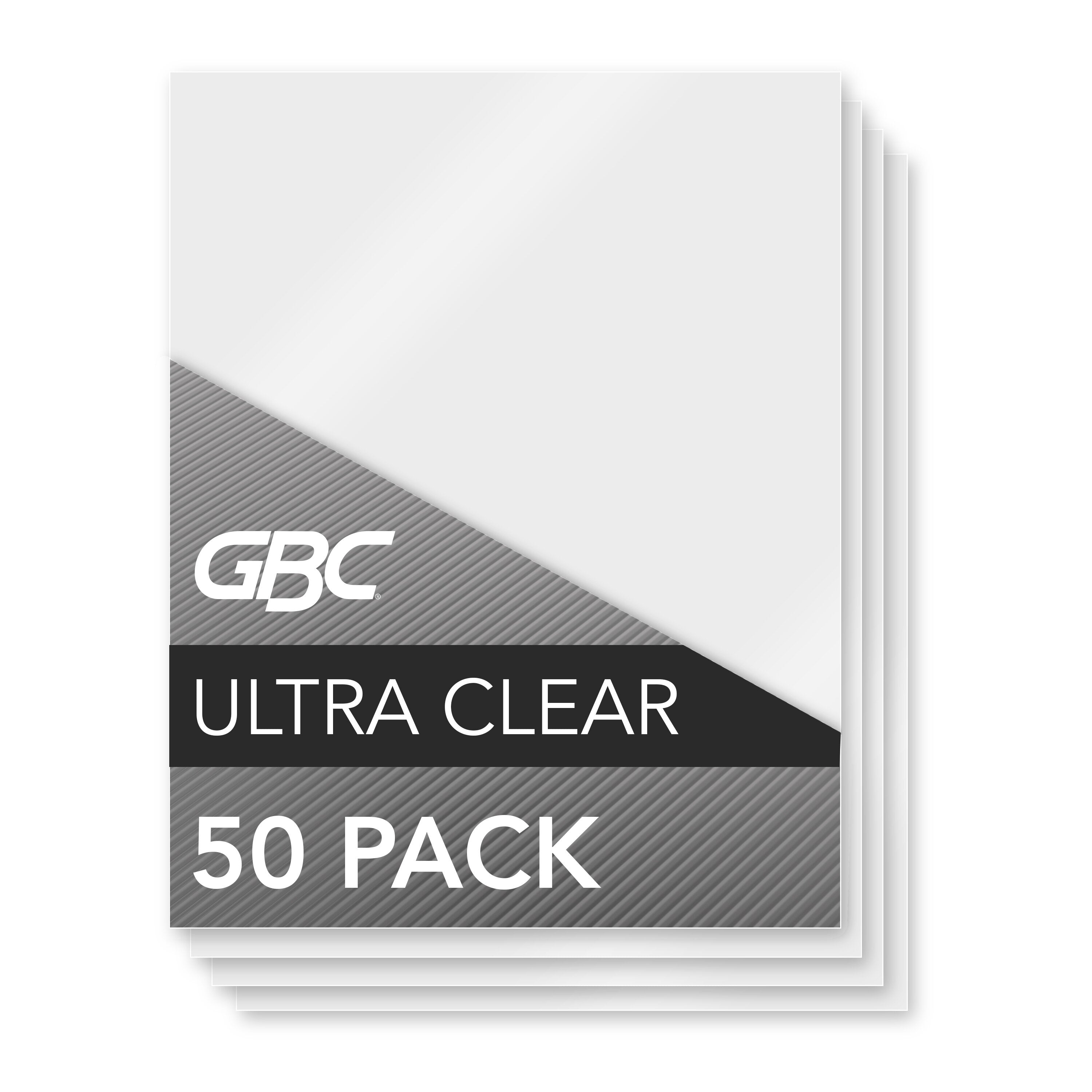 GBC Ultra Clear Letter Size Thermal Laminating Pouches, Speed Format, 10 mil, 50 Pack