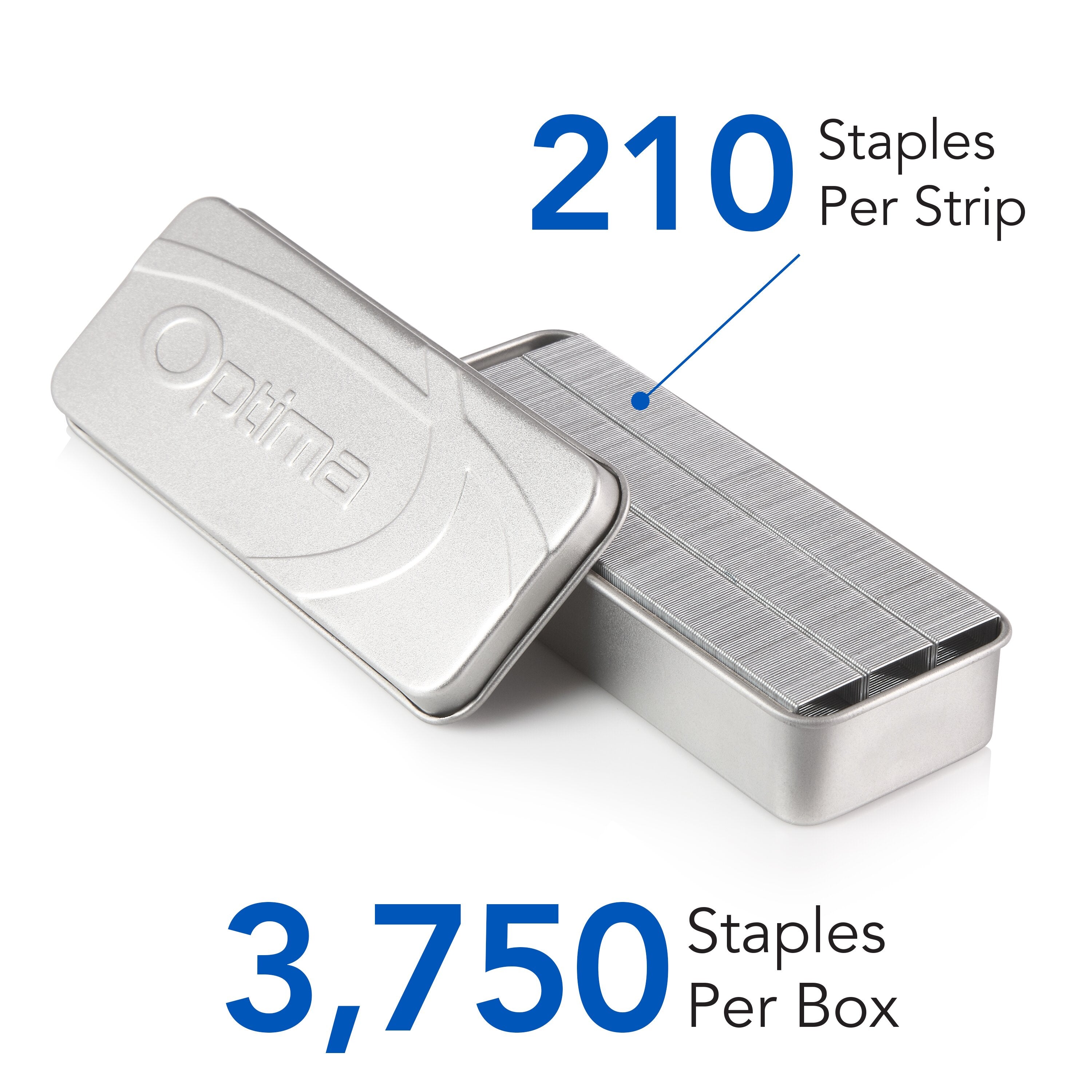 Swingline® Optima® Premium Staples - 1/4" Leg Length - 3750 Staples - 210 Per Strip