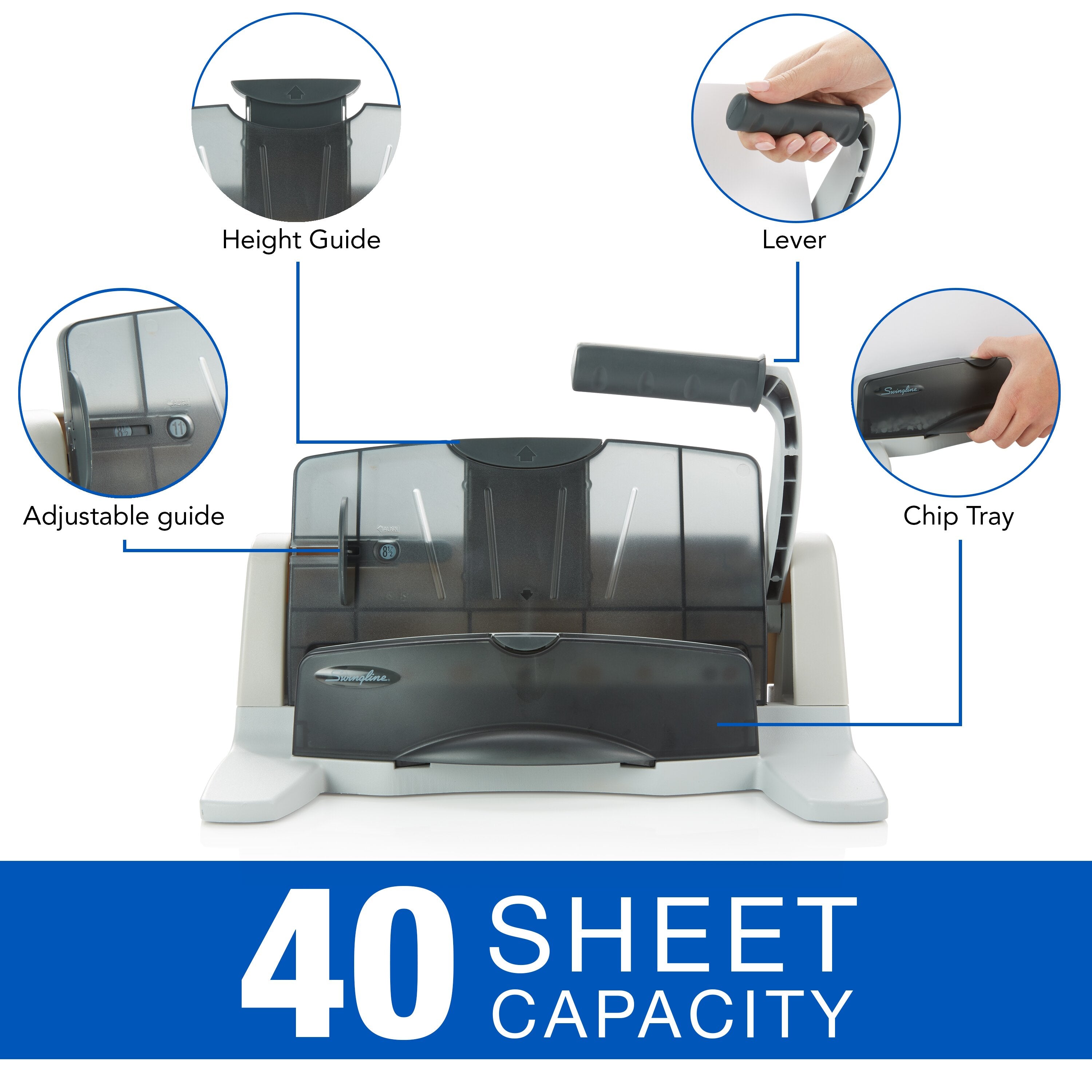 Swingline® LightTouch® Heavy Duty Punch - Model 2-7H-40S