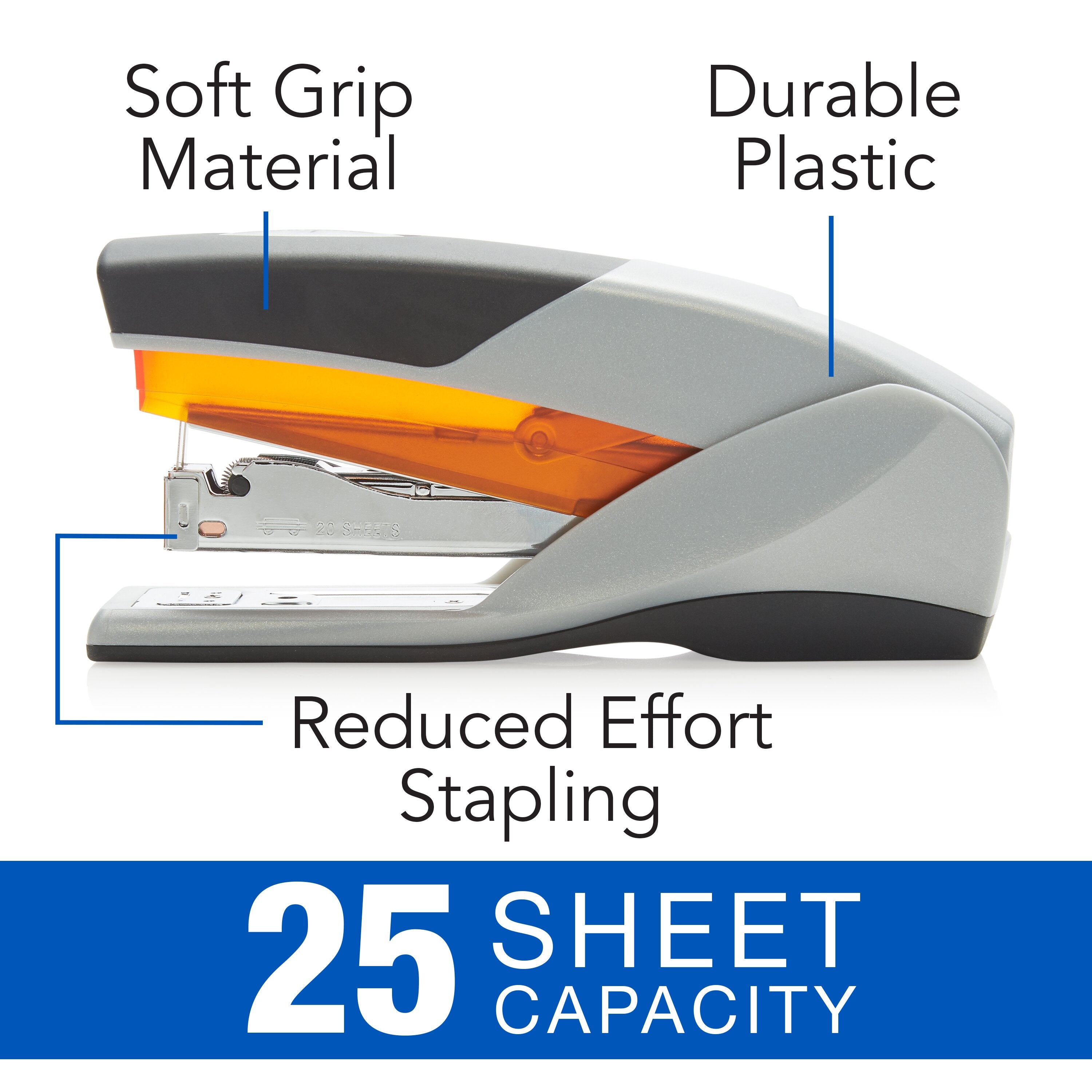 Swingline® Optima® 25 Stapler - Gray/Orange