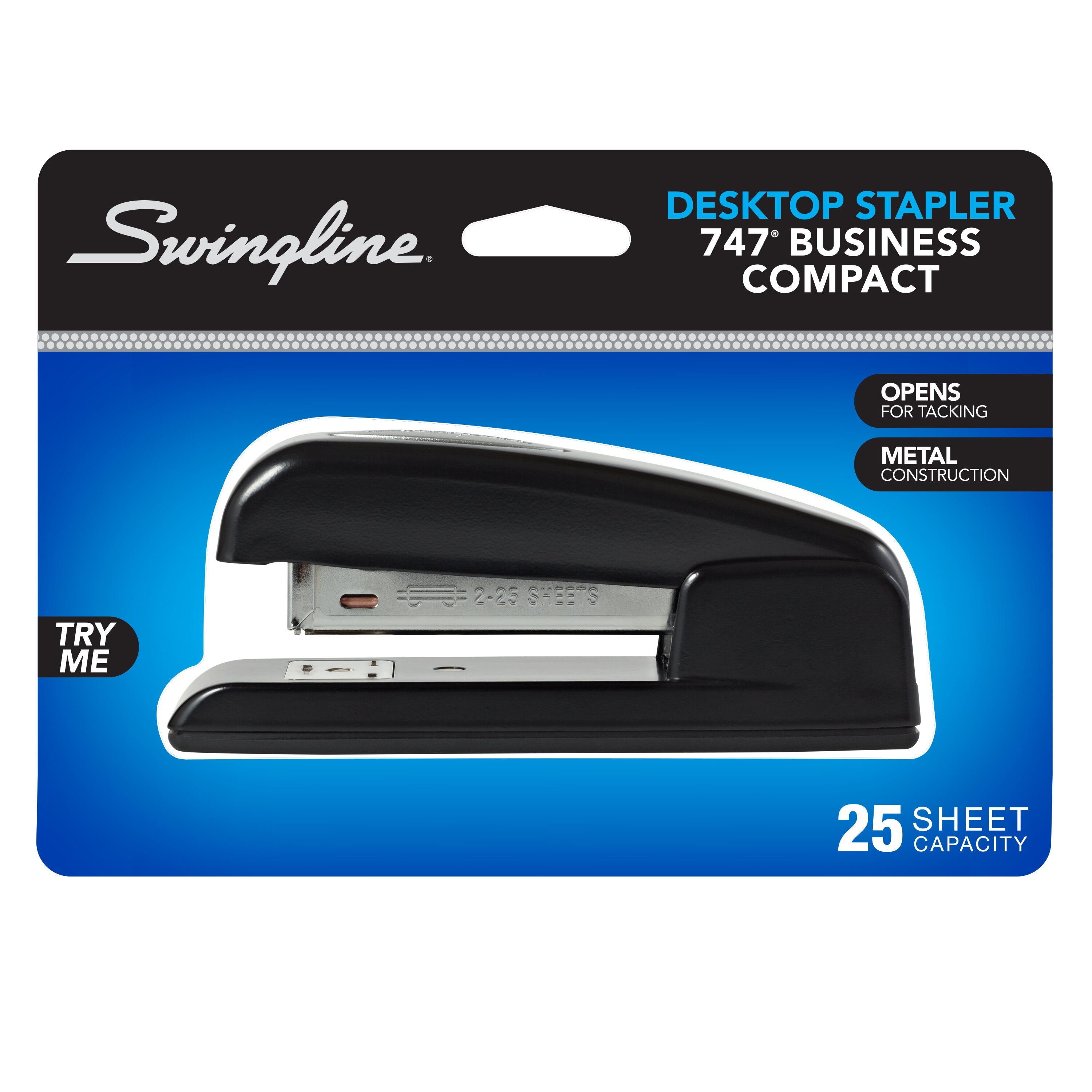 Swingline® 747® Half Strip Business Stapler - 25 Sheets - Black
