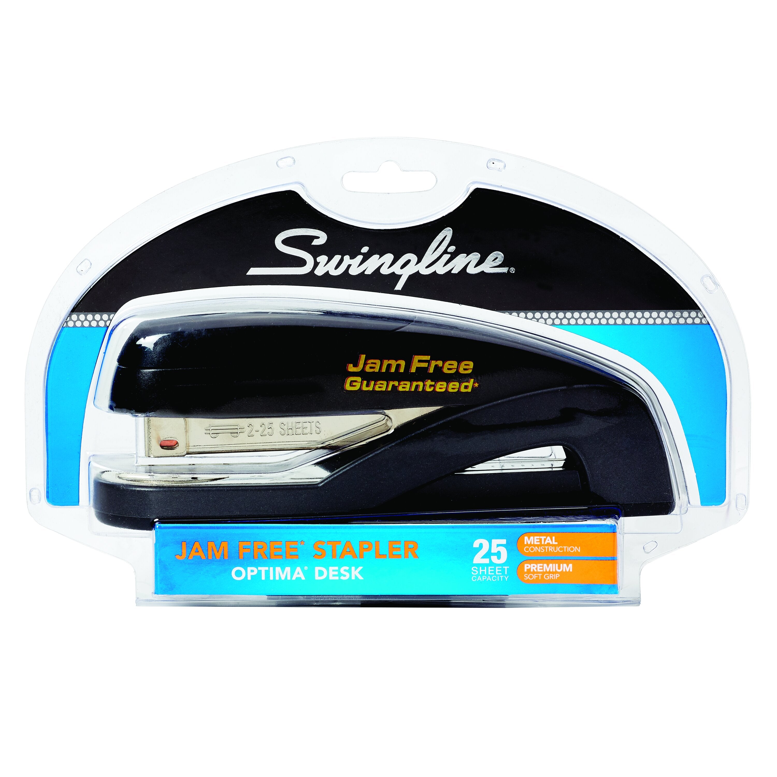 Swingline® Optima® Desk Stapler - 25 Sheet Capacity - Graphite Black