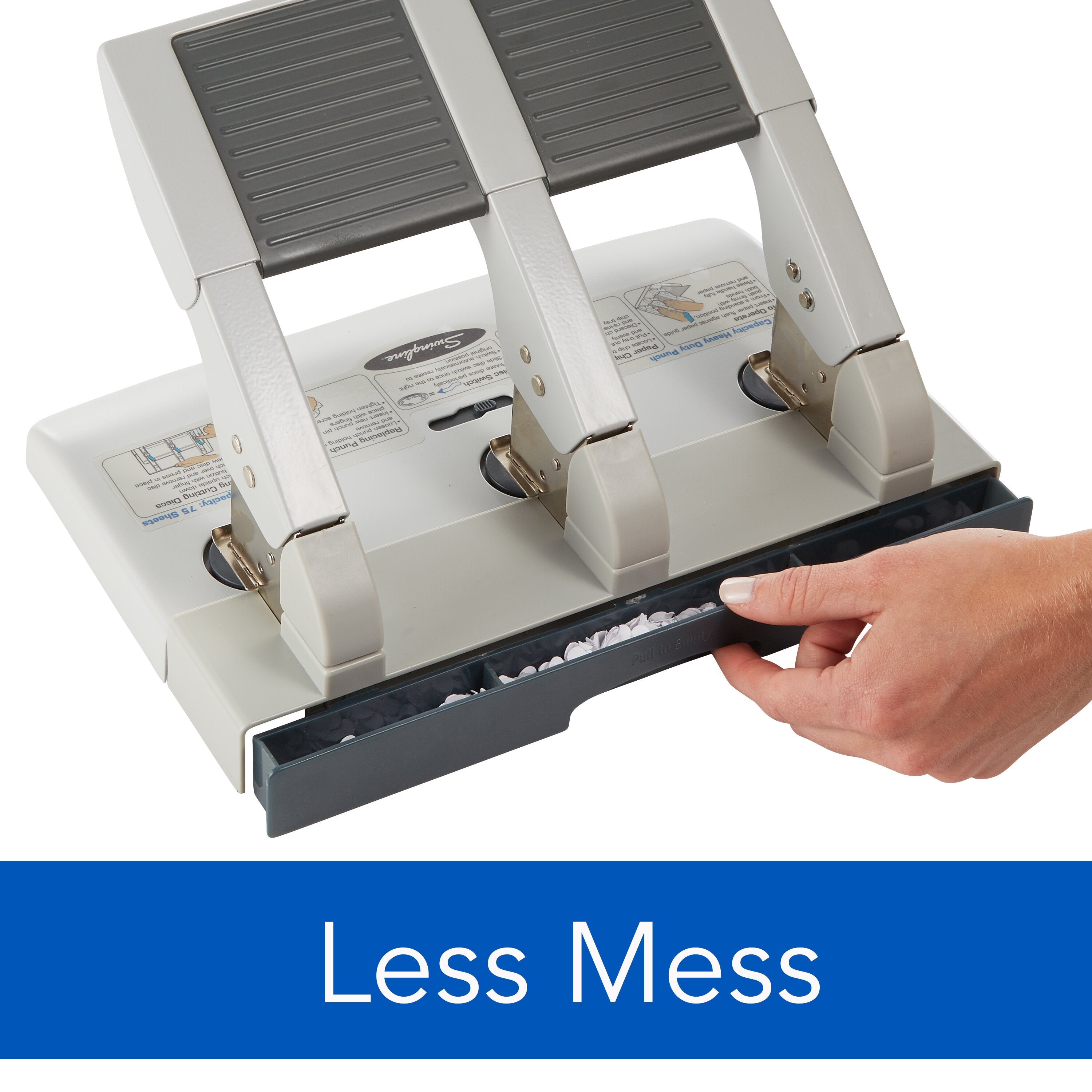 Swingline® 3-Hole Heavy Duty Punch, Model HD-75, Antimicrobial, High Capacity