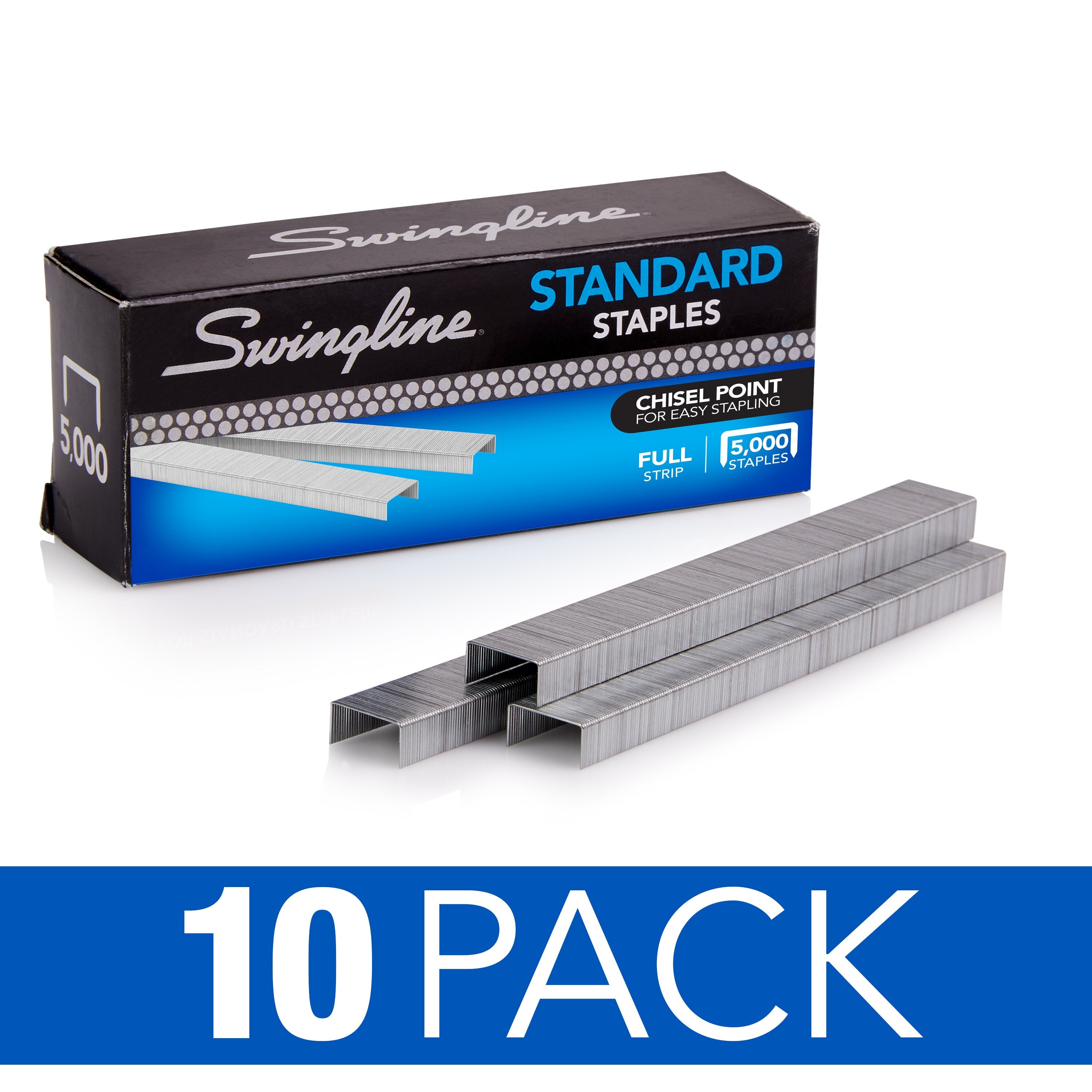 Swingline® Standard Staples 1/4" - 210 Per Strip, 5,000 Per Box, 10 Box Pack