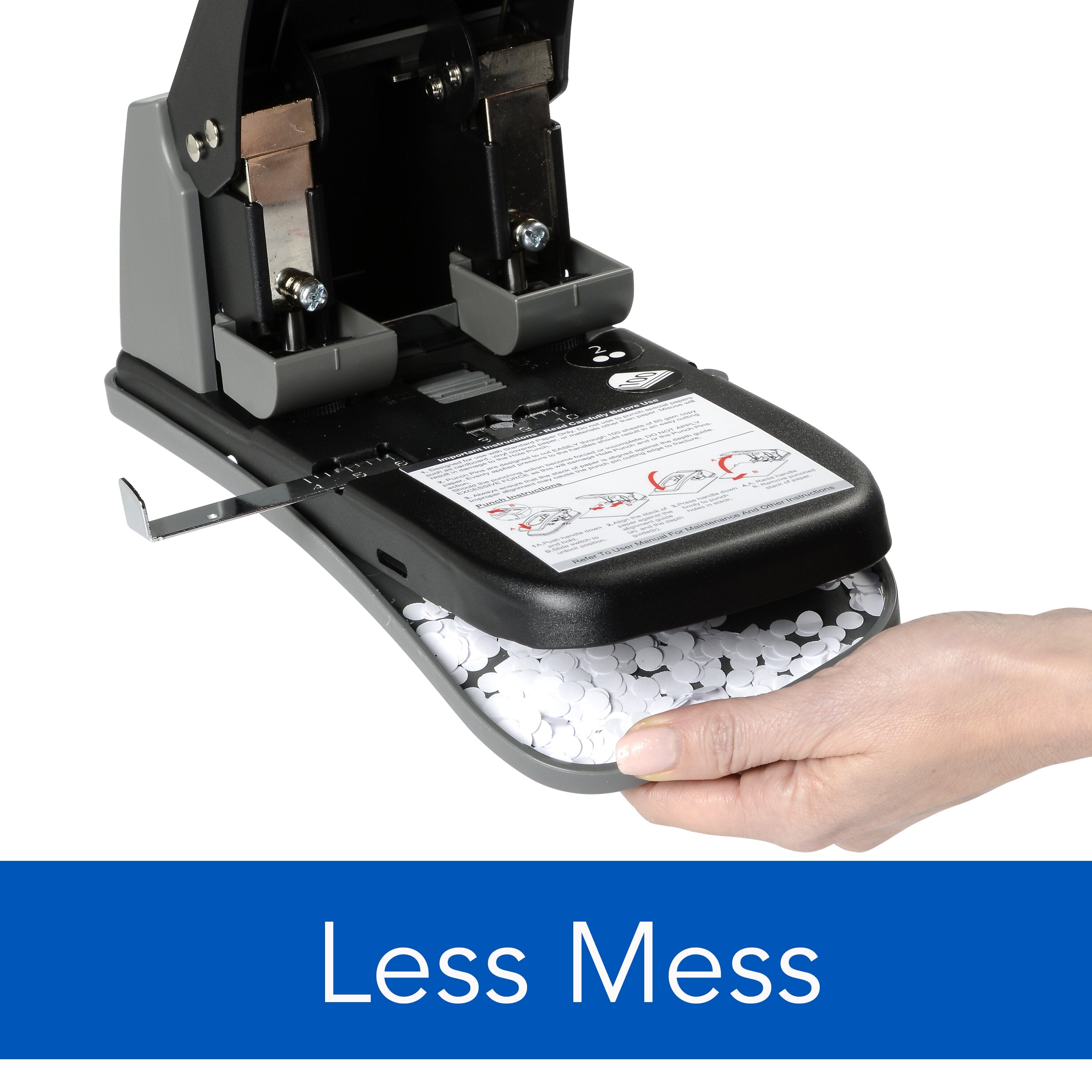 Swingline® High Capacity 2-Hole Punch, Fixed Centers, 100 Sheets - Model: SC-200FH-P100