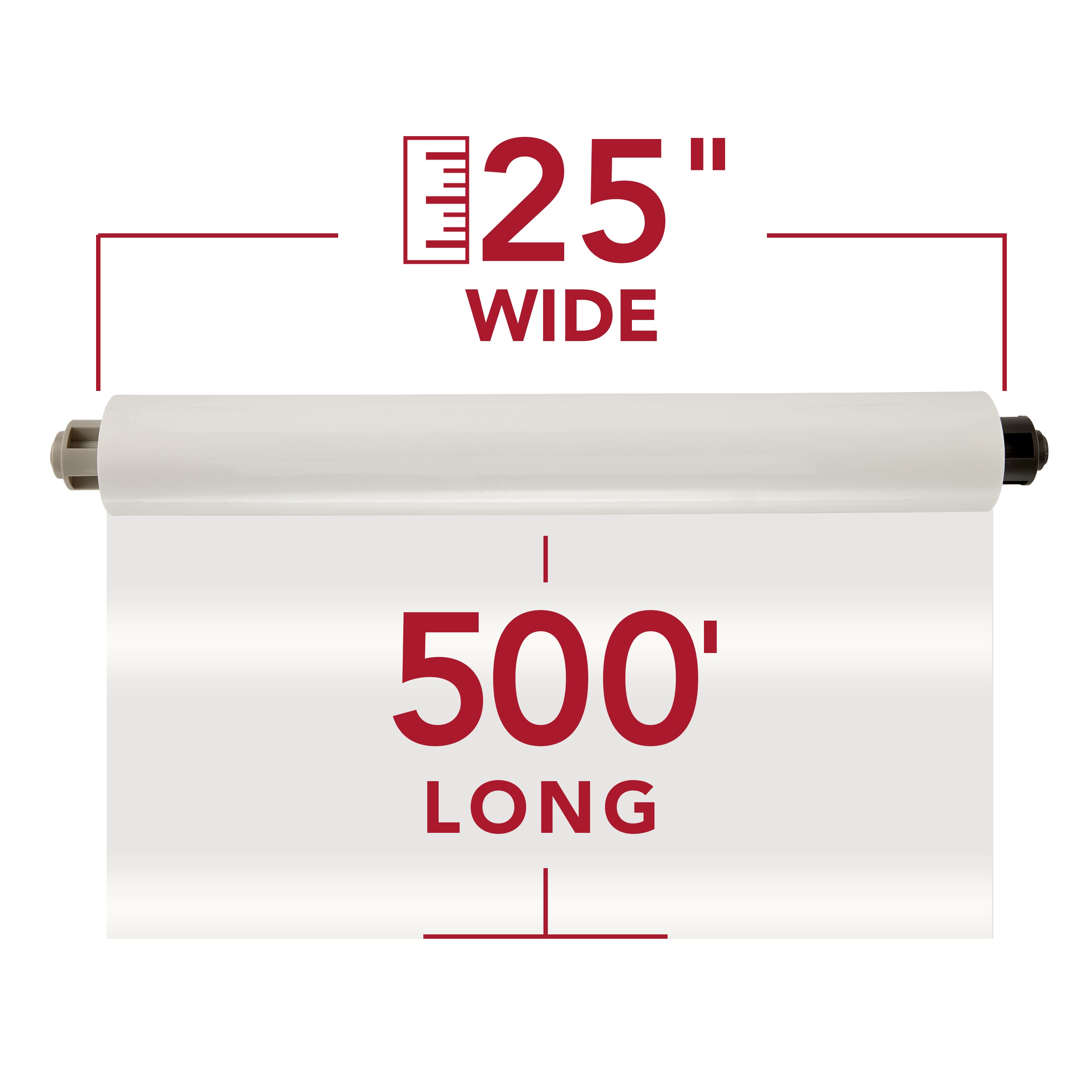 GBC® EZLoad® Gray End Cap Laminating Roll Film - Low Temp - Gloss - 25" x 500' - 1.5 mil - (2 Rolls)