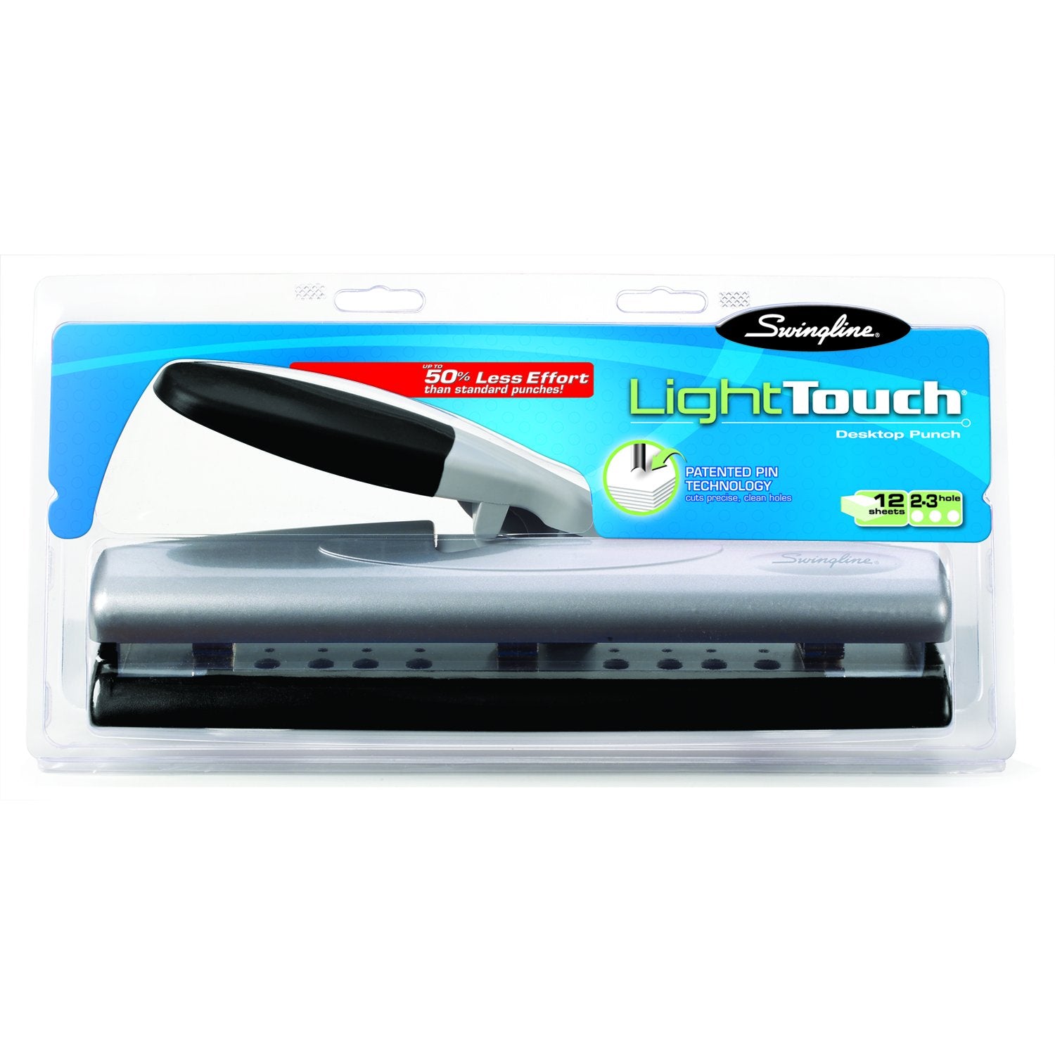 Swingline LightTouch Desktop Punch - Model LTDP-23-12S, 2-3 Hole Punch, 12 Sheet Capacity