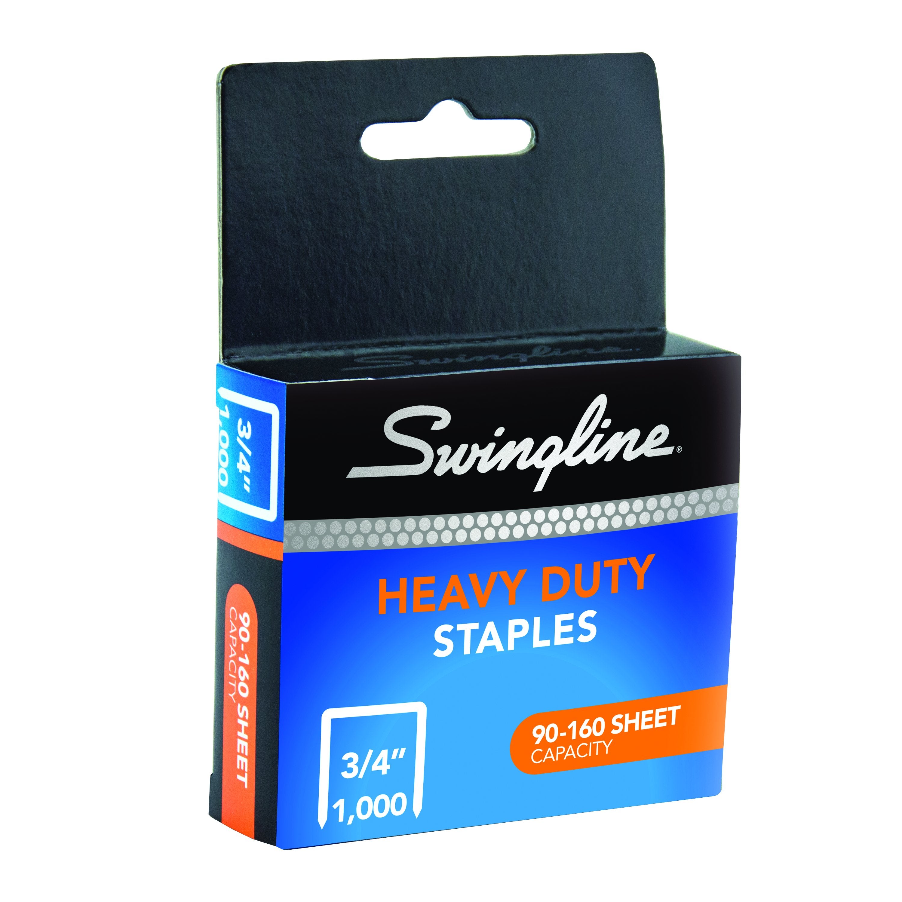 Swingline® Premium Heavy Duty Staples, 3/4" Leg, 100 Per Strip, 1,000/Box