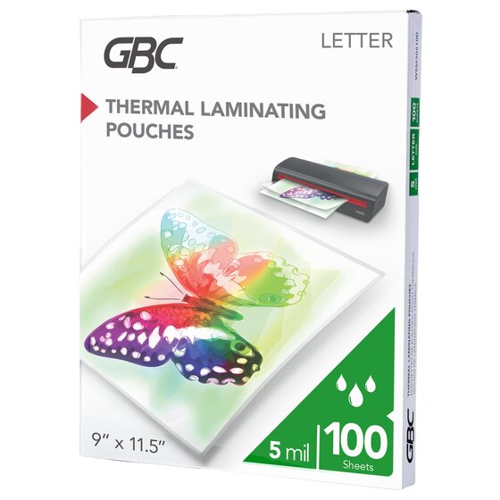 GBC Thermal Laminating Pouches - Letter Size, 5 mil, 100 Pouches Per Pack, 10 Packs (1000 Total)