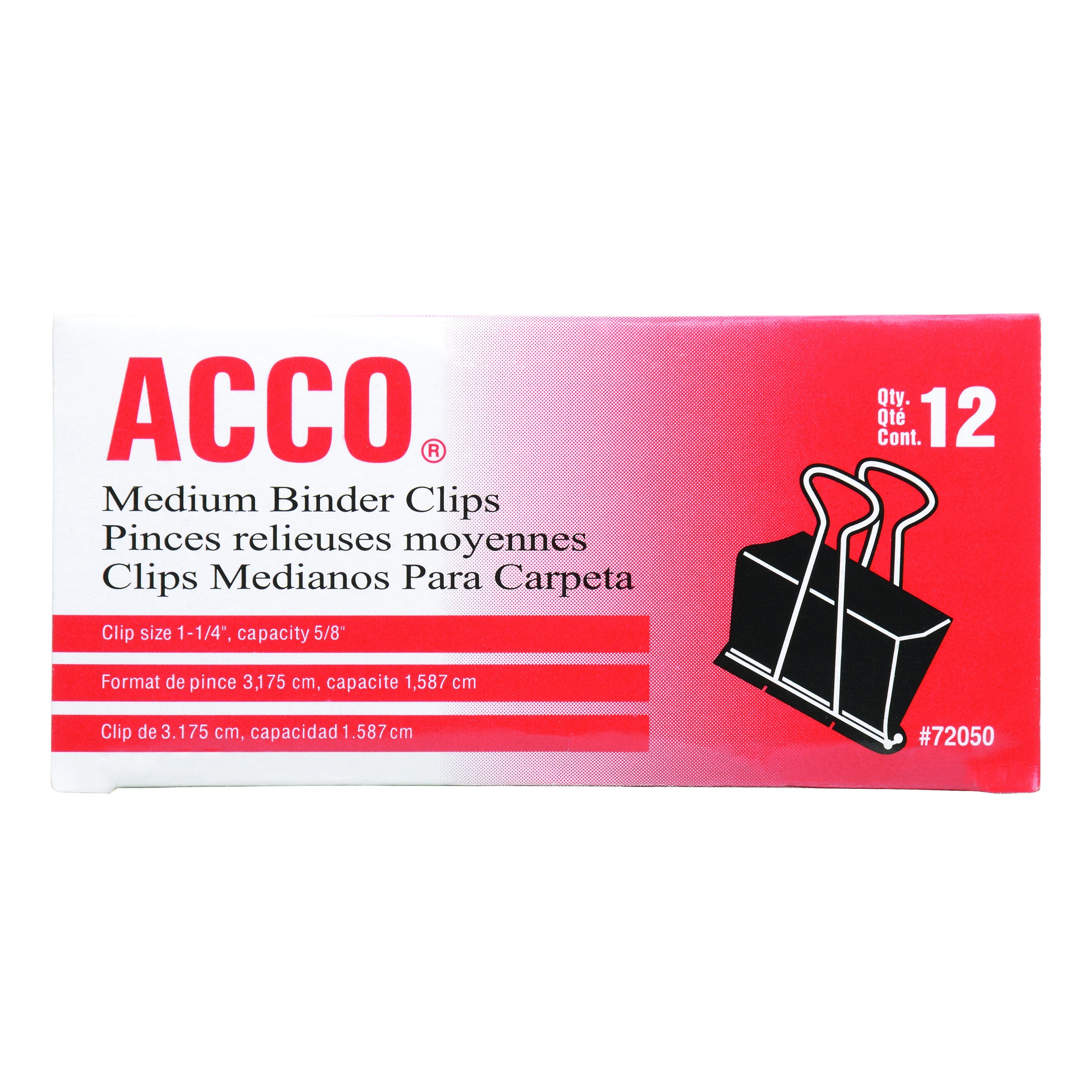 acco✩ ACCO Binder Clips - Medium - 12 Pack