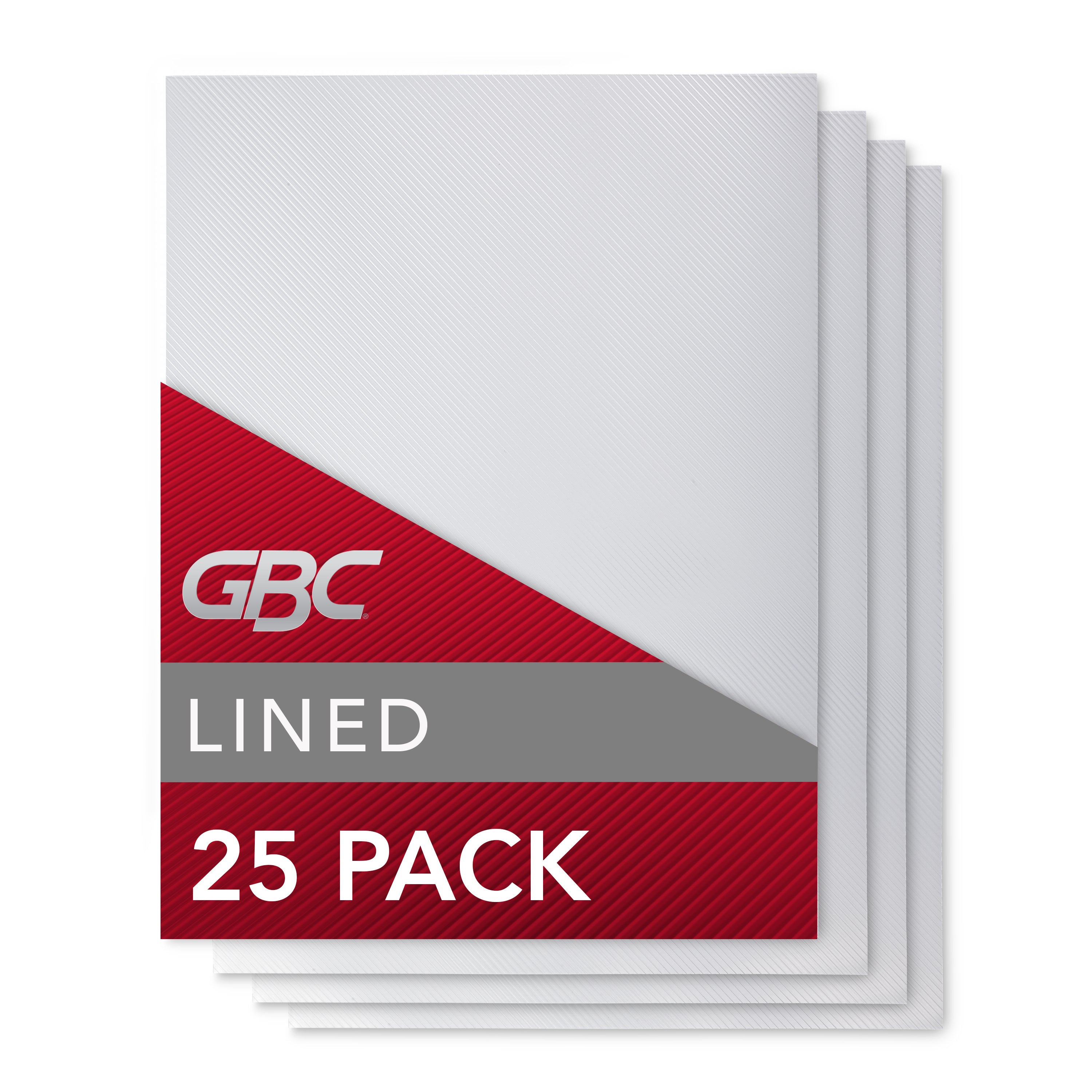 GBC Binding Presentation Covers, Unpunched, Lined Pattern, 8 1/2" x 11" (25 Pack)