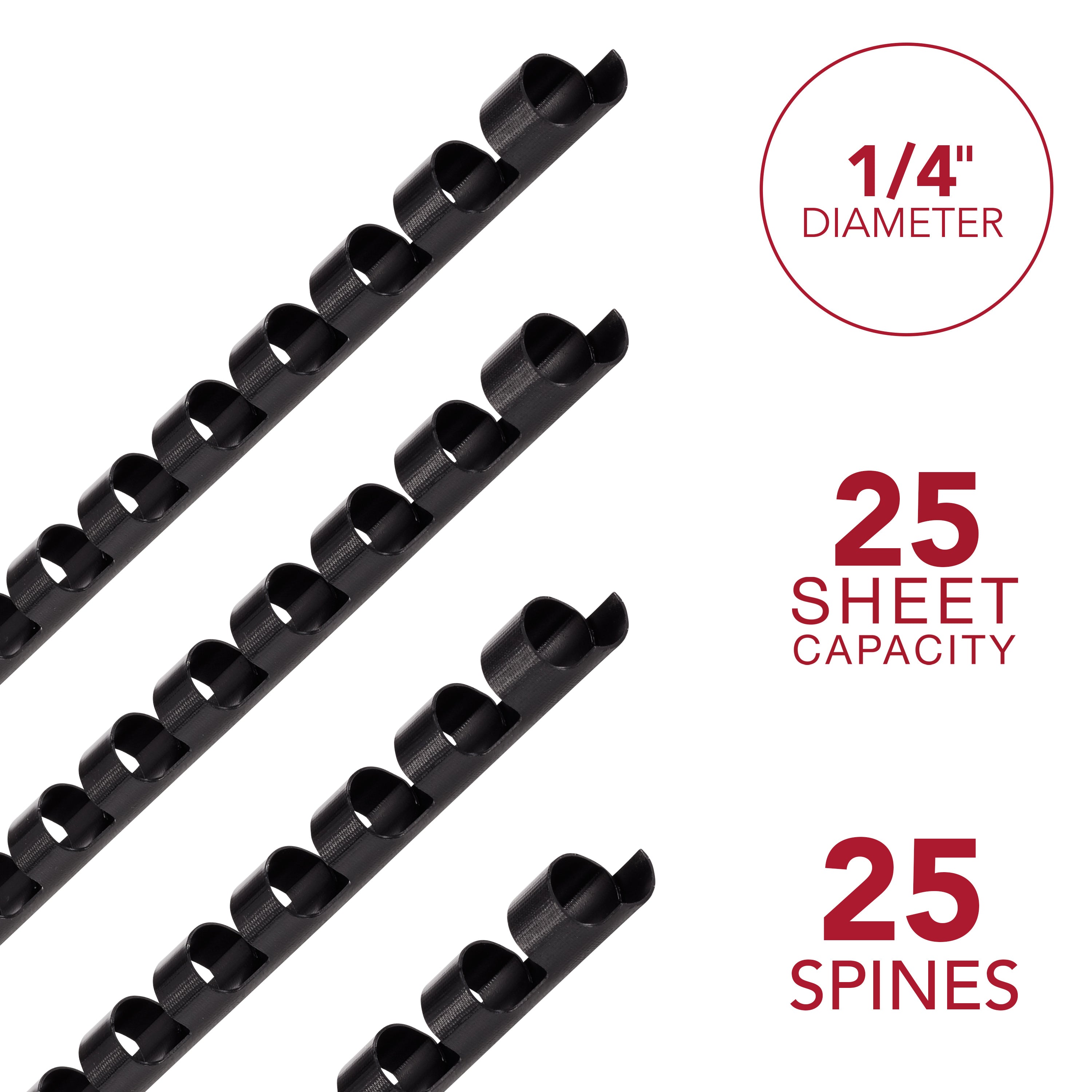 GBC CombBind 1/4" Binding Spines (25 Pack)