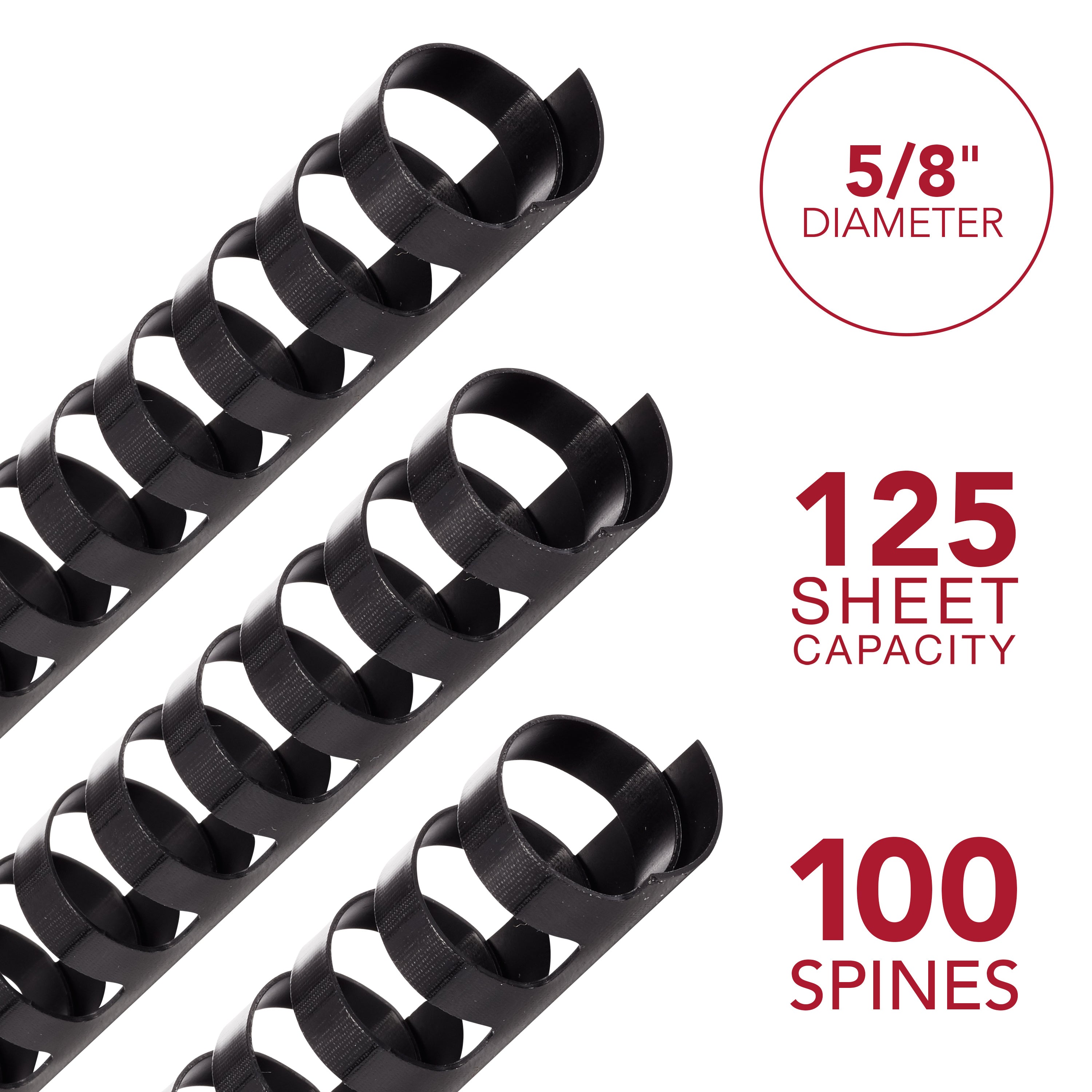GBC CombBind 5/8" Binding Spines (100 Pack)