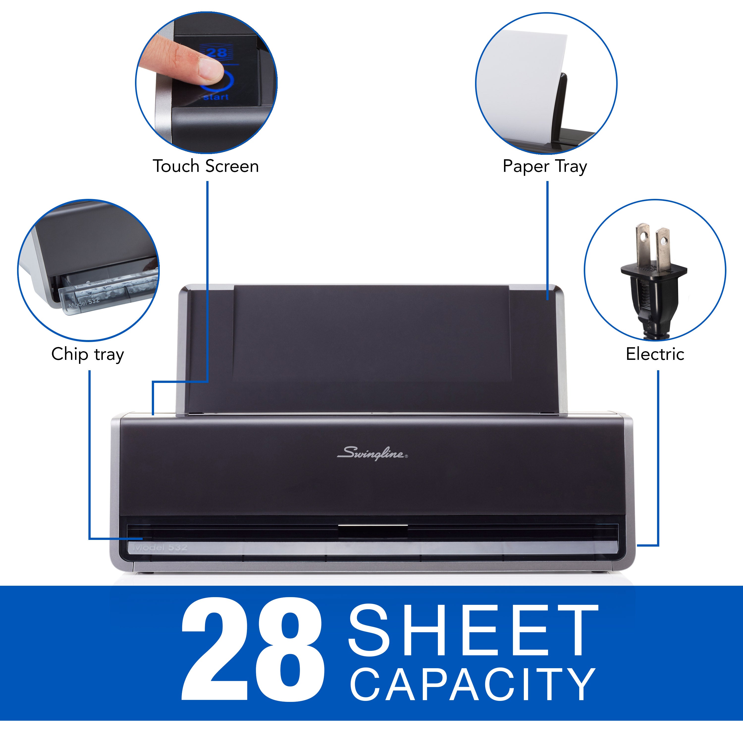 Swingline 28-Sheet Commercial Electric Two-Hole Punch