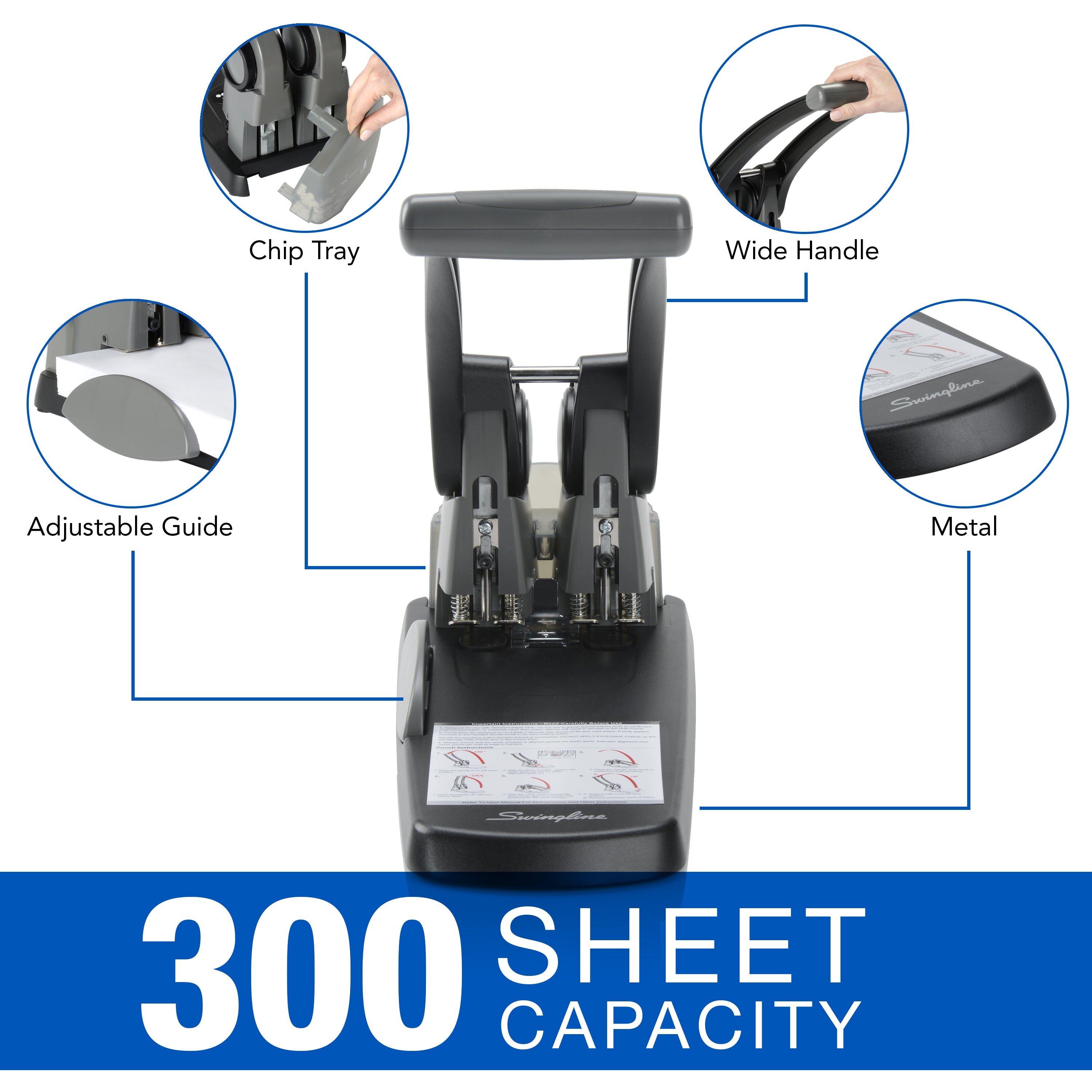 Swingline GBC Extra High Capacity 2-Hole Punch Machine