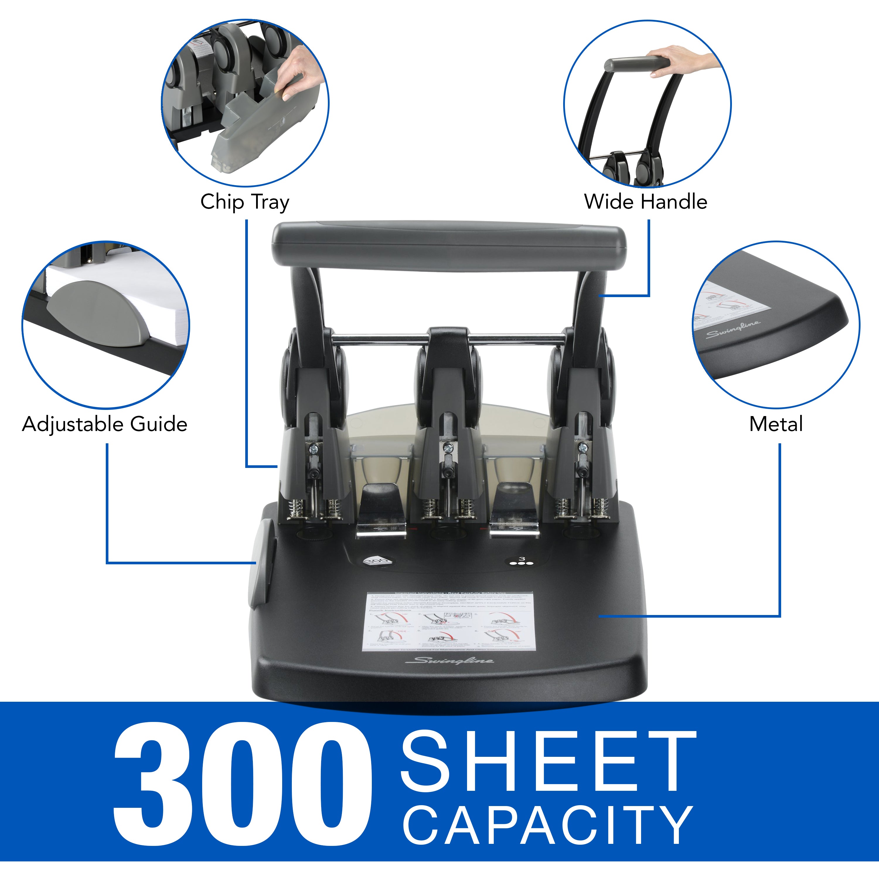 GBC Swingline 350MD Medium Duty Electric 3 Hole Punch Machine