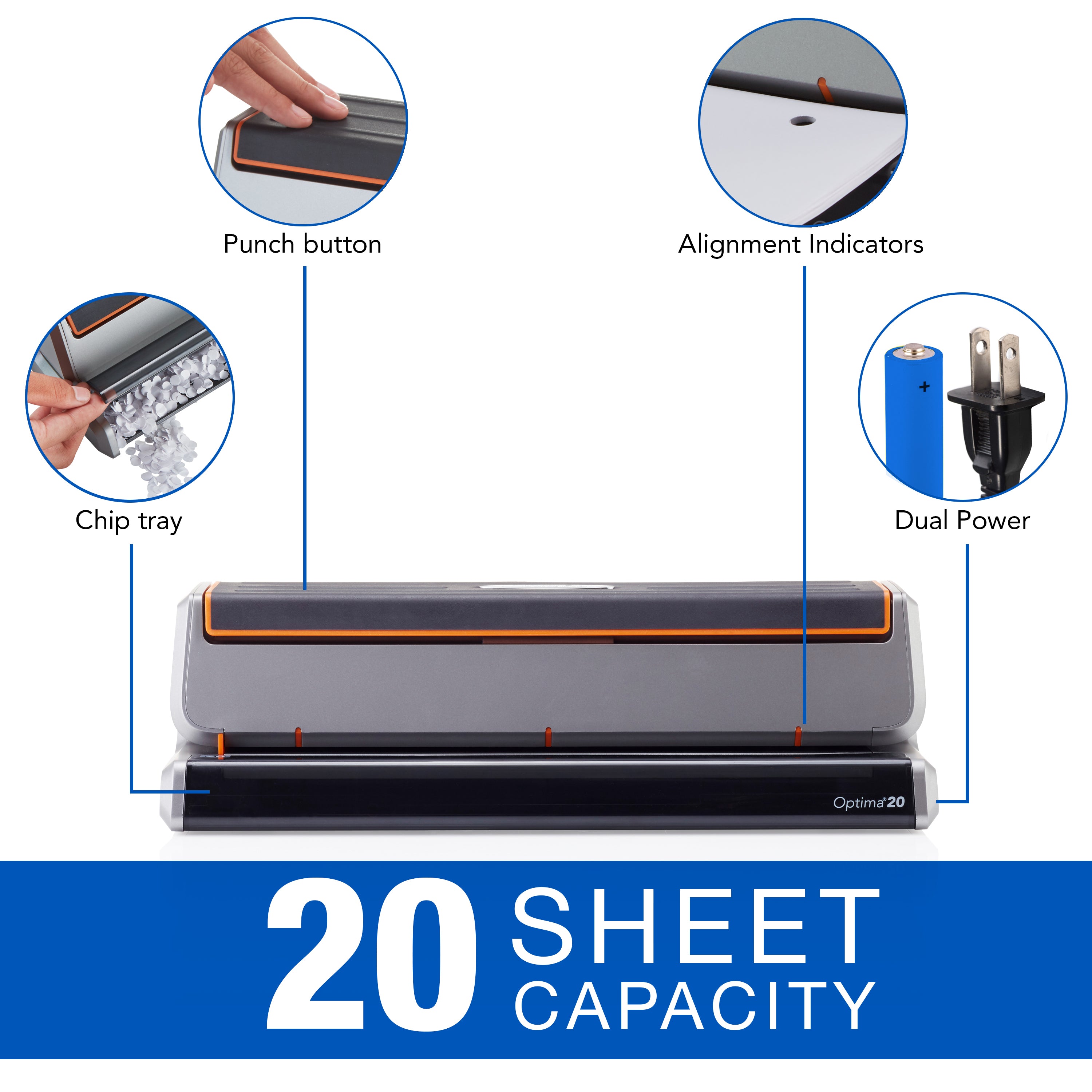 GBC Swingline Optima 20 Electric 3 Hole Punch Machine