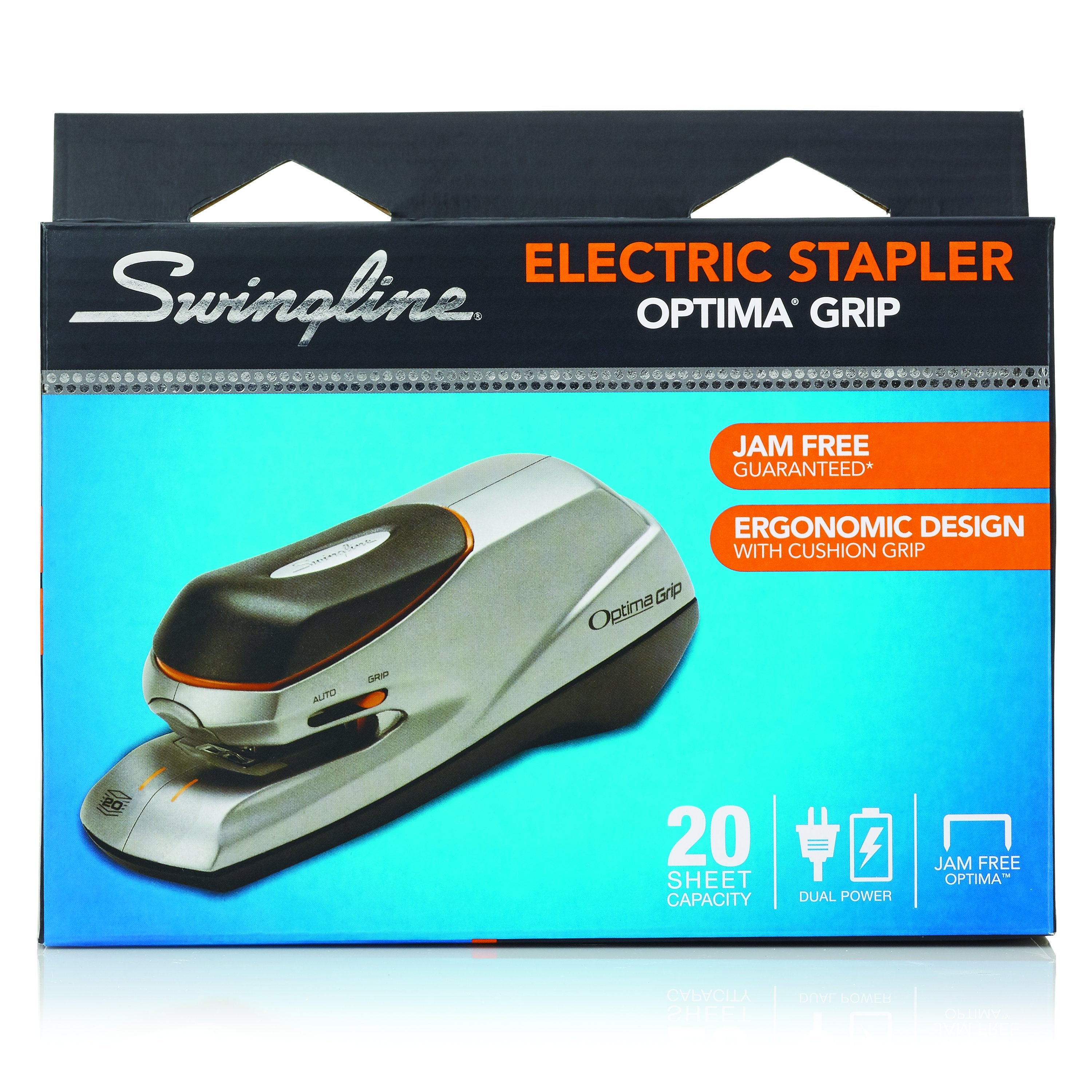 Swingline® Optima® Grip Electric Stapler, Model 20S, Silver