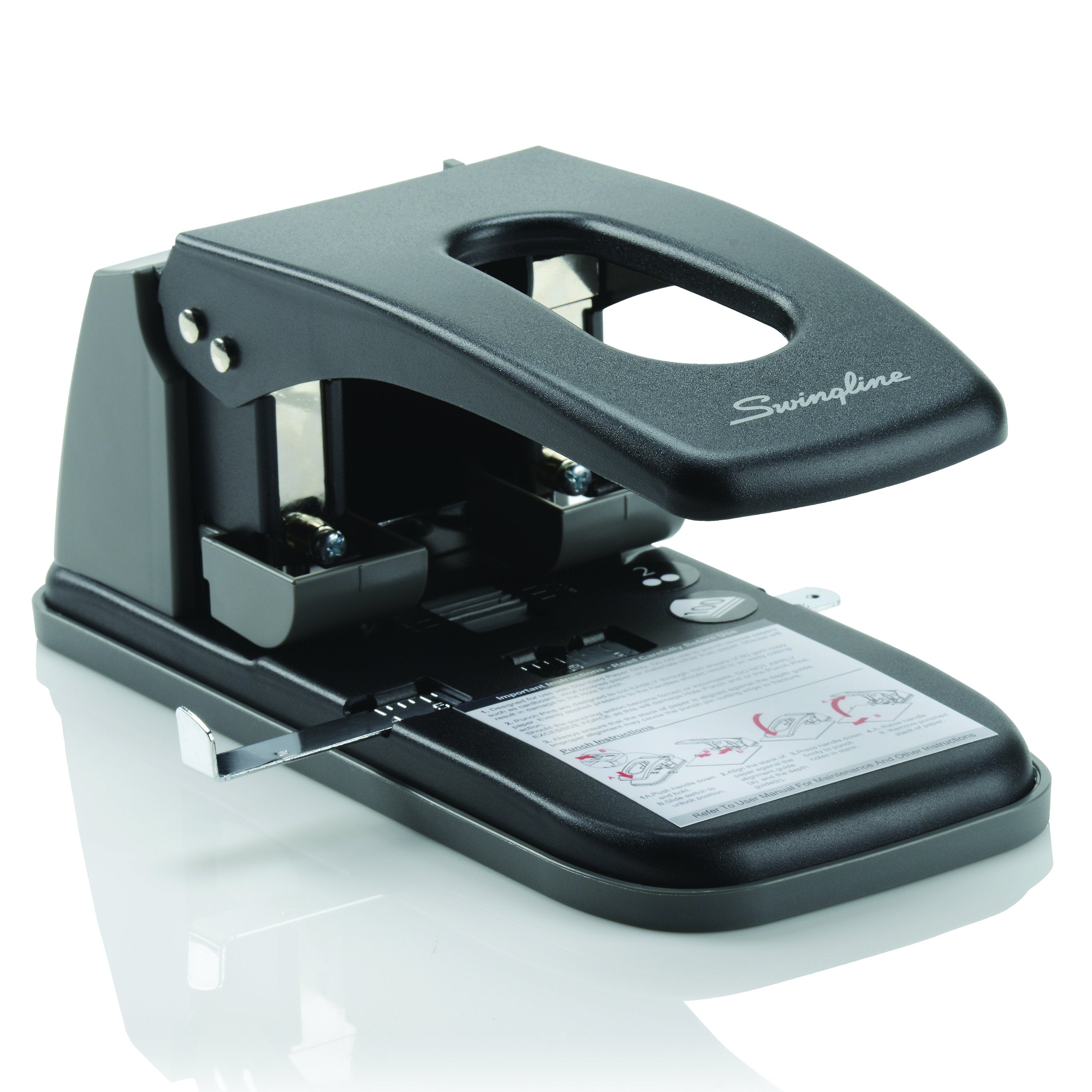 Swingline® High Capacity 2-Hole Punch, Fixed Centers, 100 Sheets - Model: SC-200FH-P100