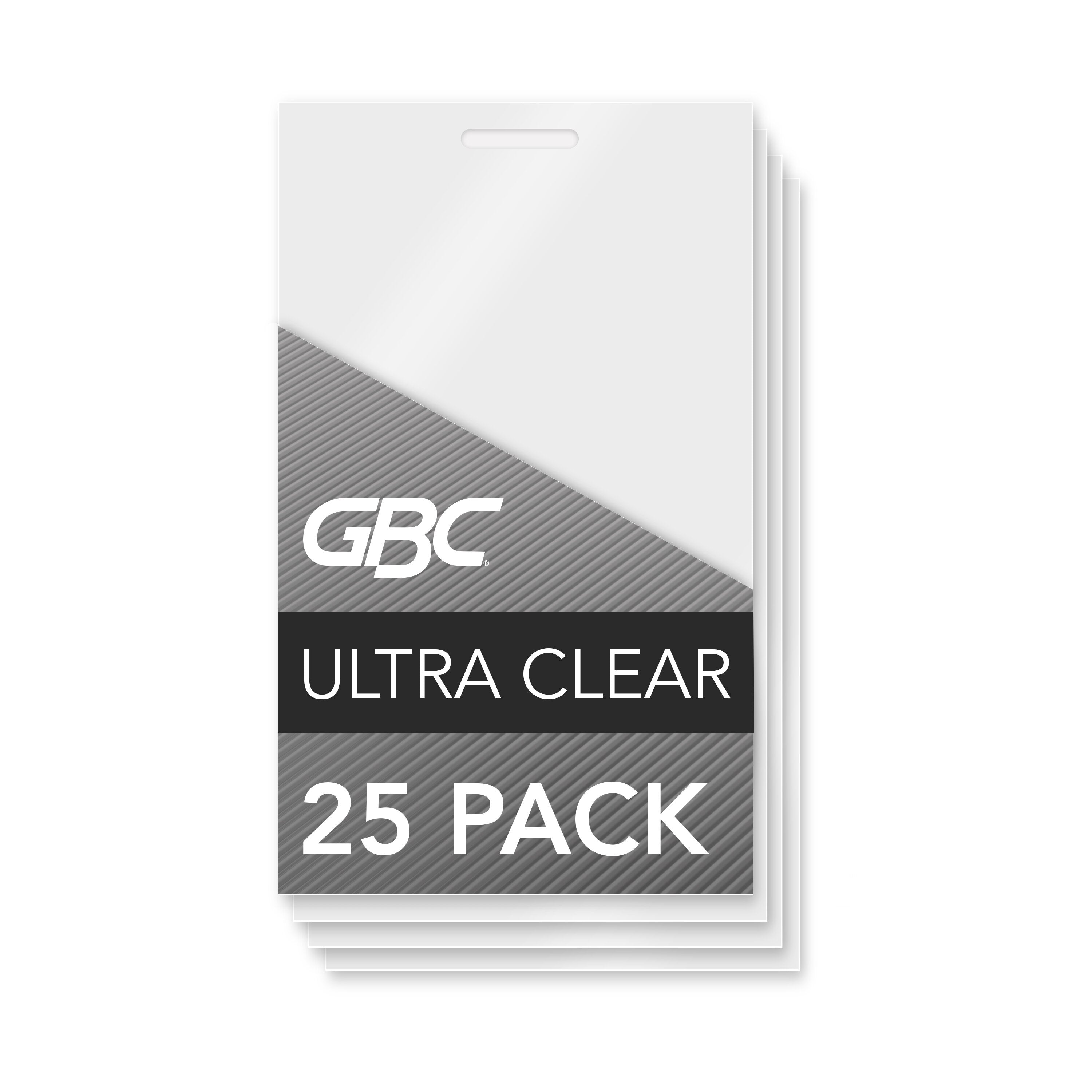 GBC Ultra Clear Thermal Laminating Pouches - Luggage Tag Size, 5 mil, 25 Pack