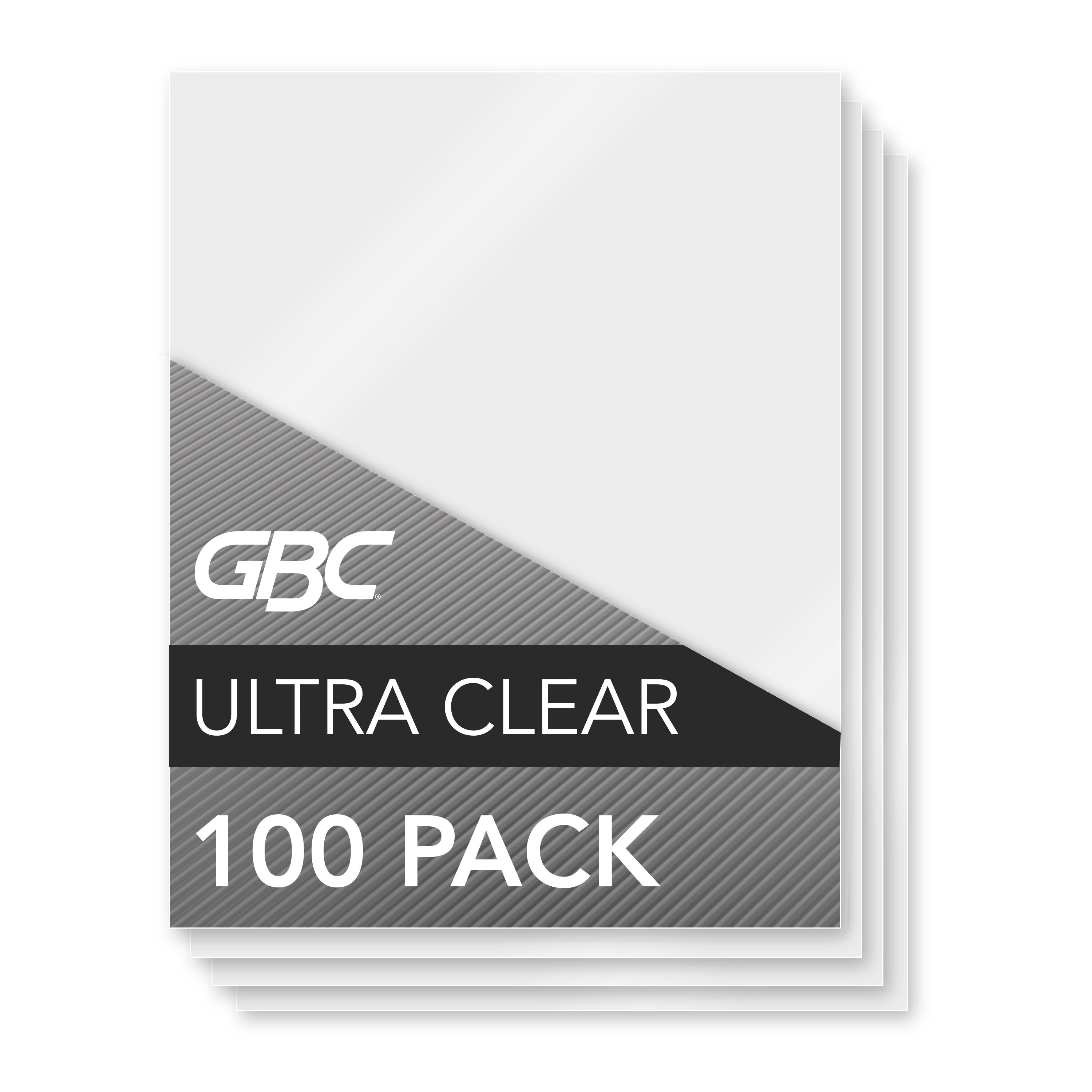 GBC Ultra Clear Thermal Laminating Pouches - Letter Size, Speed Format, 5 mil, 100 Pack