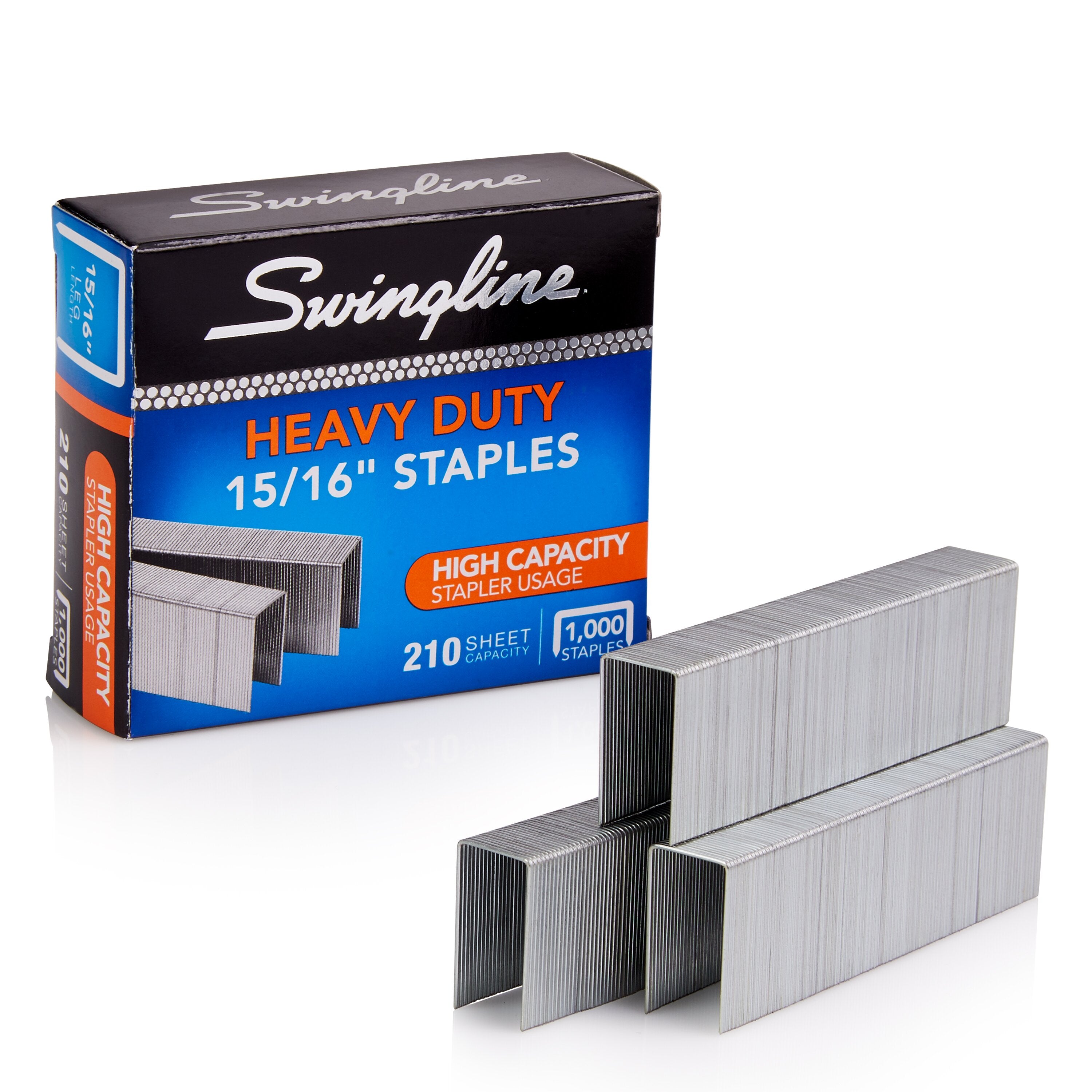Swingline® Premium Heavy Duty Staples - Model: 15/16" Leg, 100 Per Strip, 1,000/Box