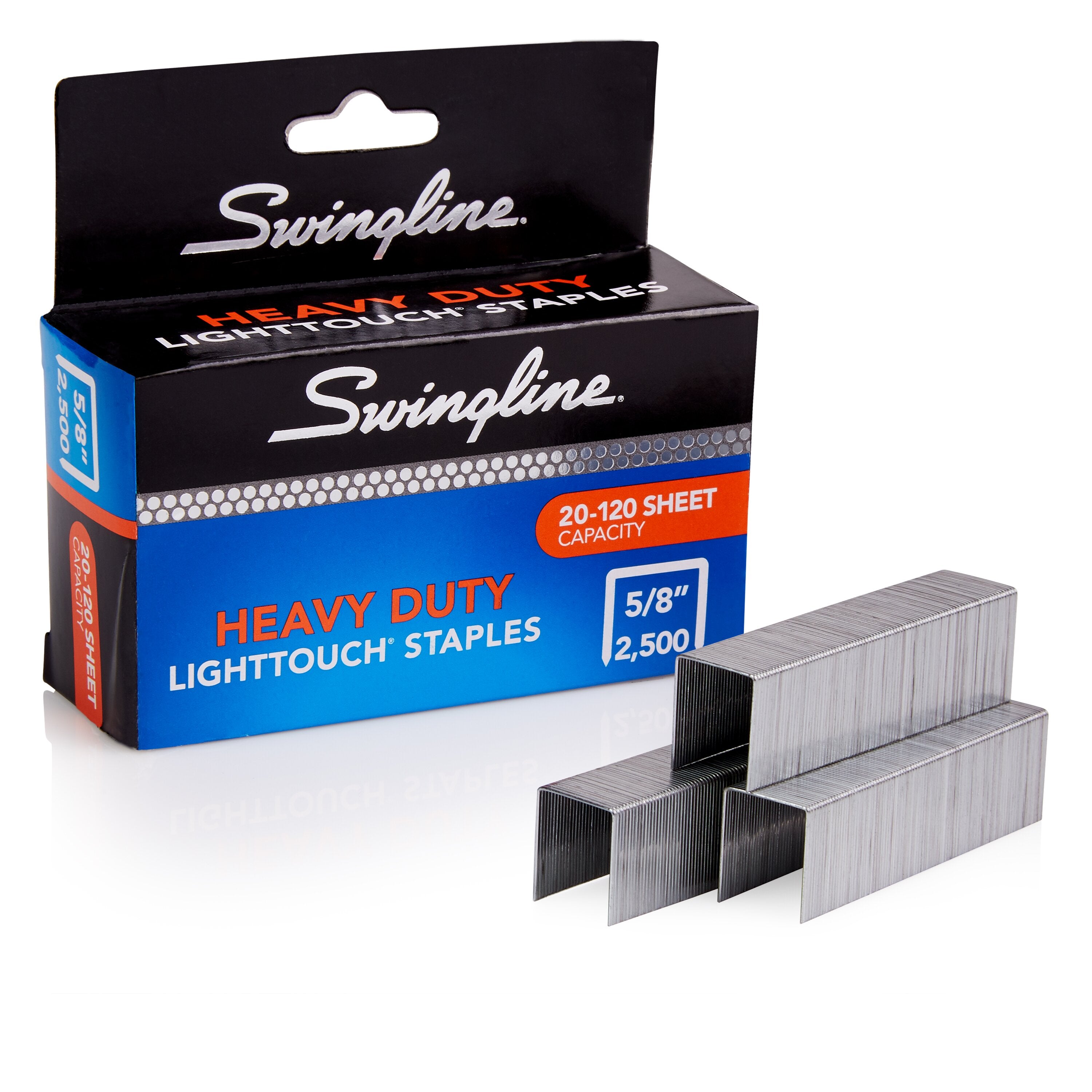 Swingline® LightTouch® Heavy Duty Staples - 5/8" Leg Length - 2,500 Staples/Box