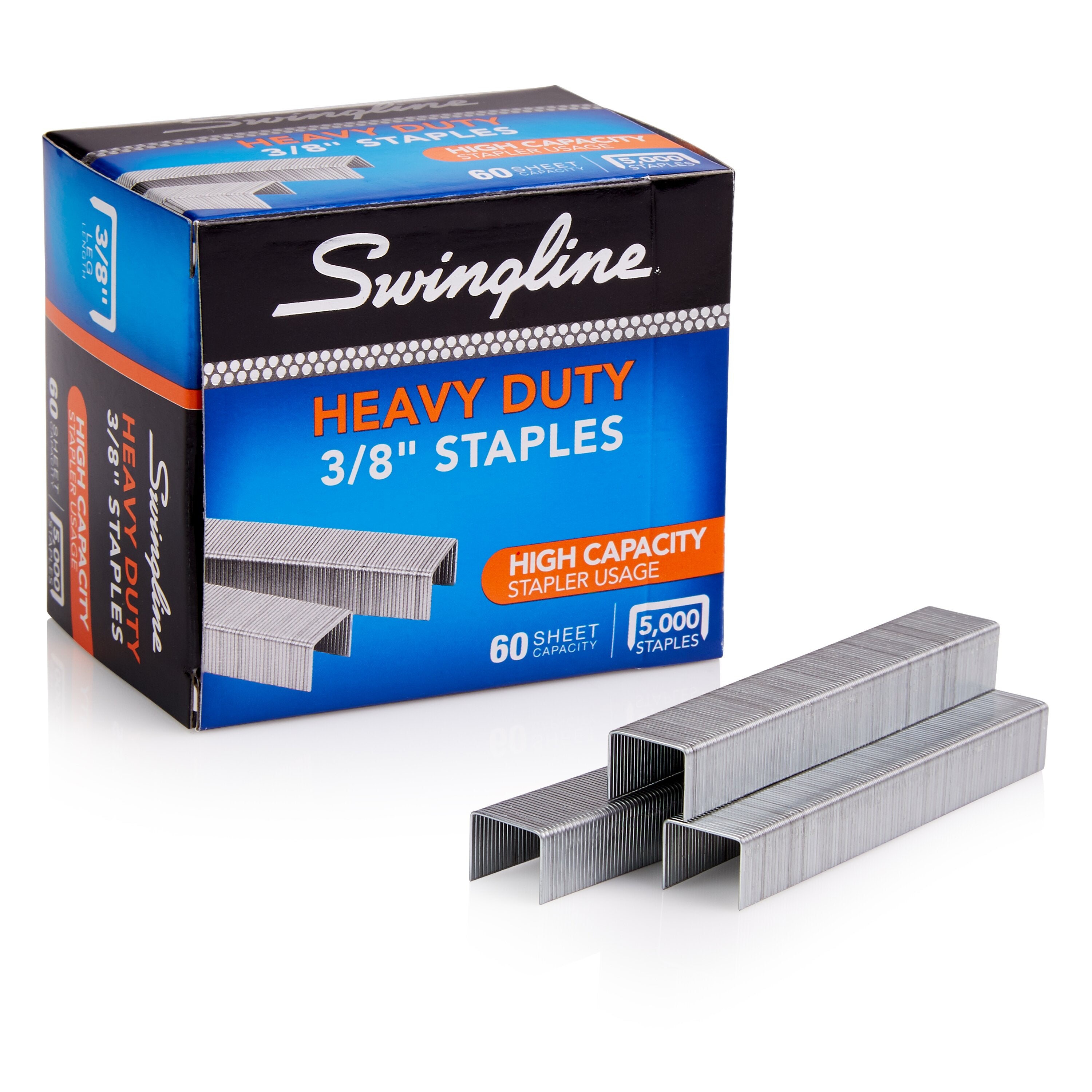 Swingline® Heavy Duty Staples, 3/8" Leg Length, 5,000/Box