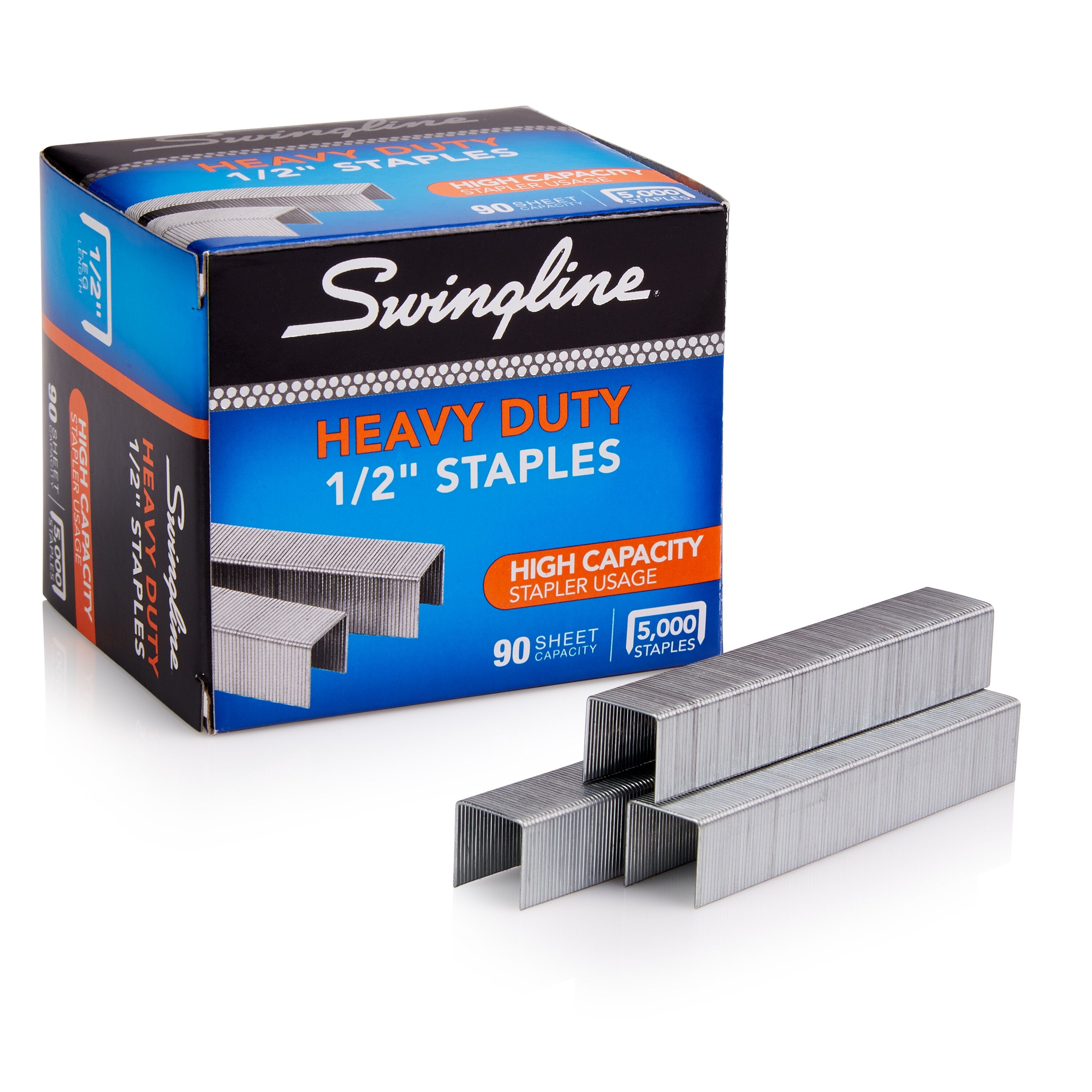 Swingline® Heavy Duty Staples, 1/2" Leg Length, 5,000/Box