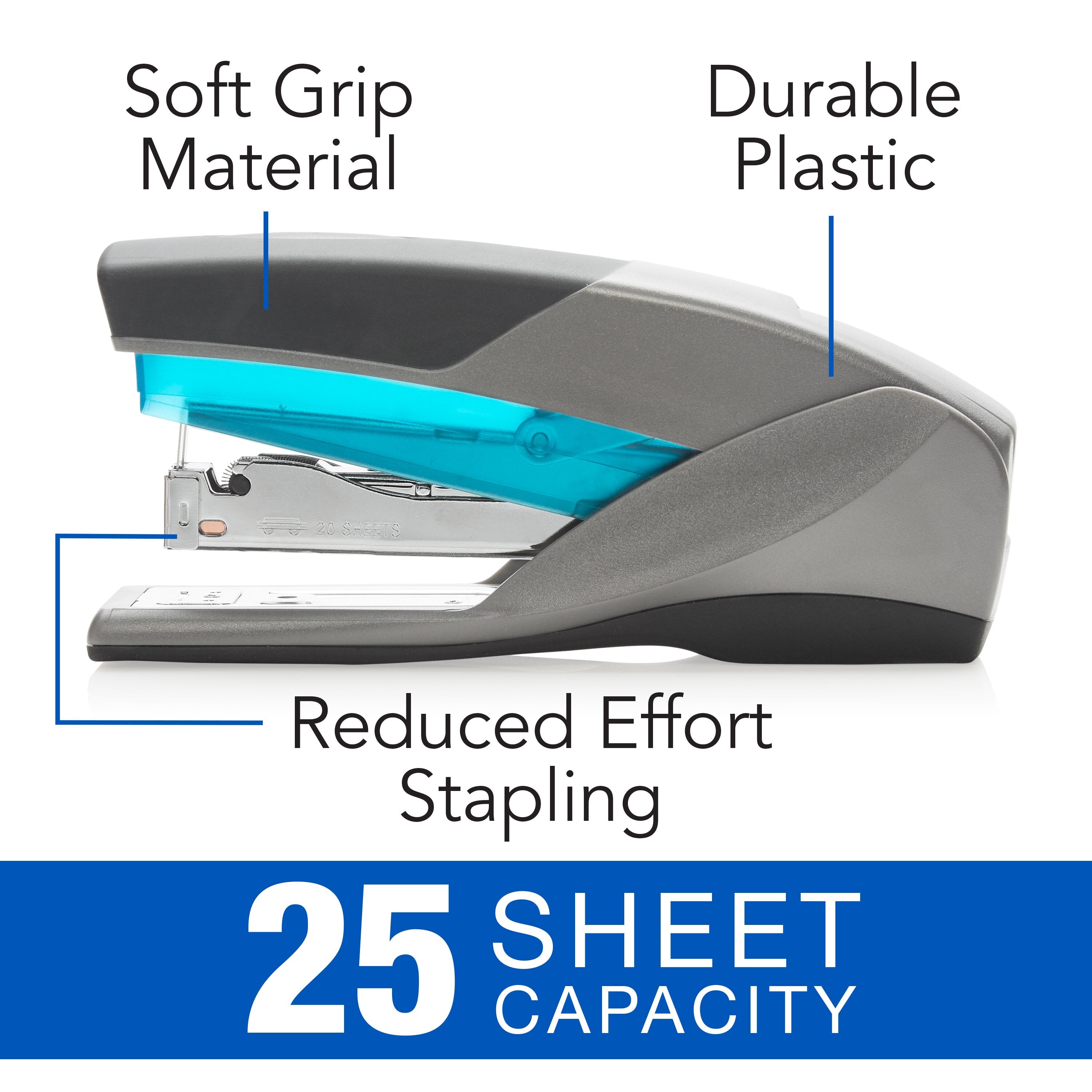 Swingline® Optima® 25 Stapler - Blue/Gray, 25 Sheets