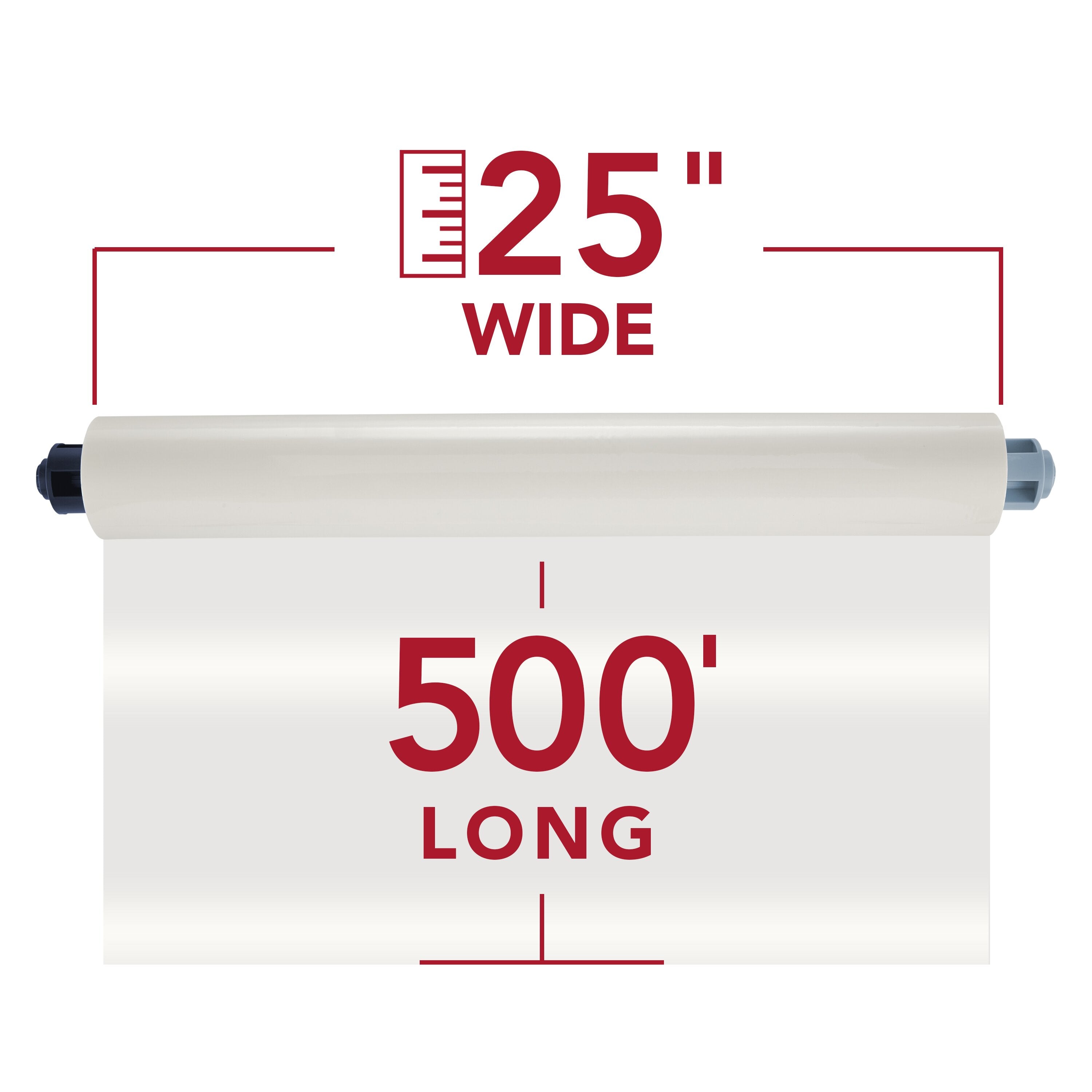 GBC® EZLoad® Blue End Cap Laminating Roll Film, Gloss, 25" x 500', 1.2 mil, 2 Rolls