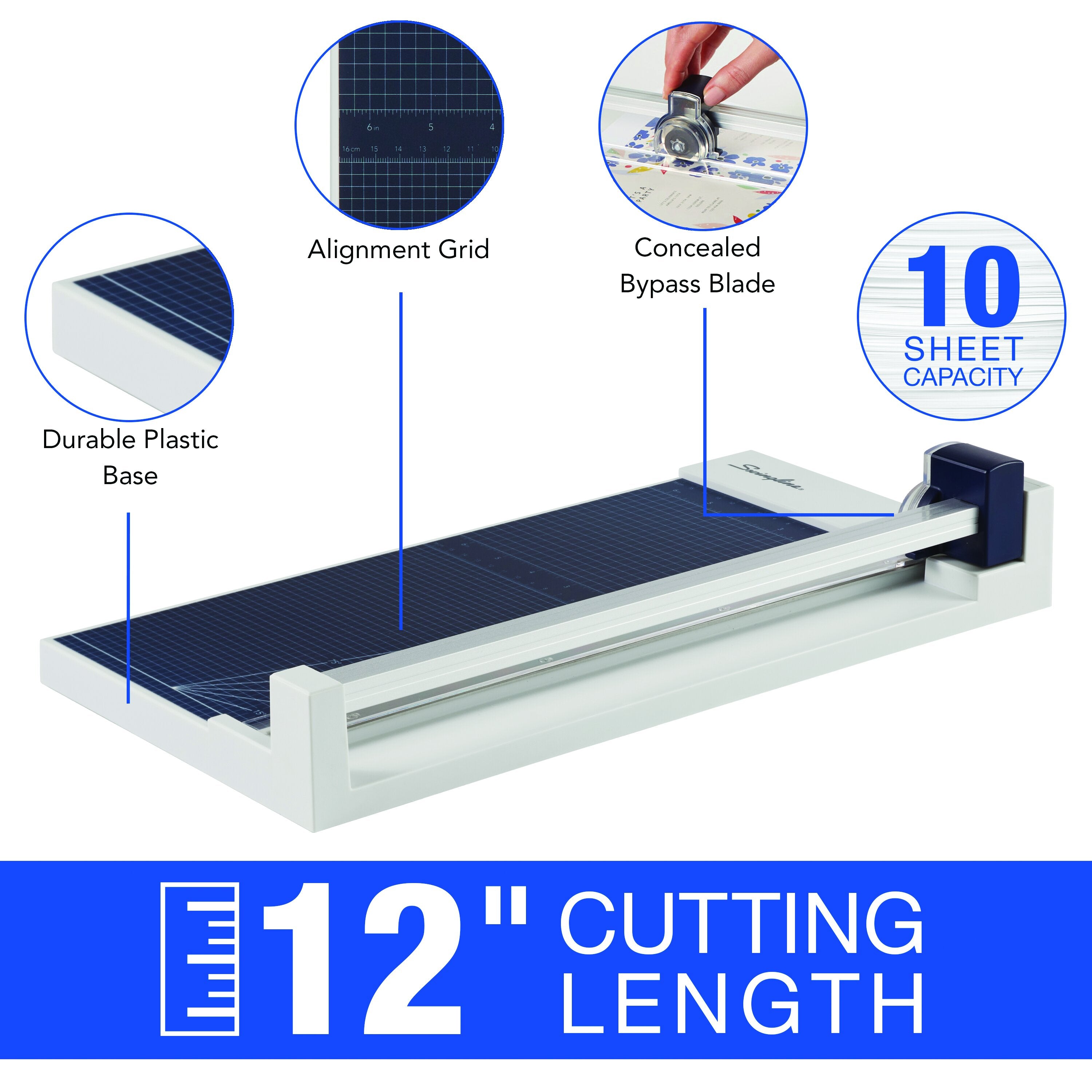 Swingline® ClassicCut® 1210P Bypass Trimmer - 12" - 10 Sheets