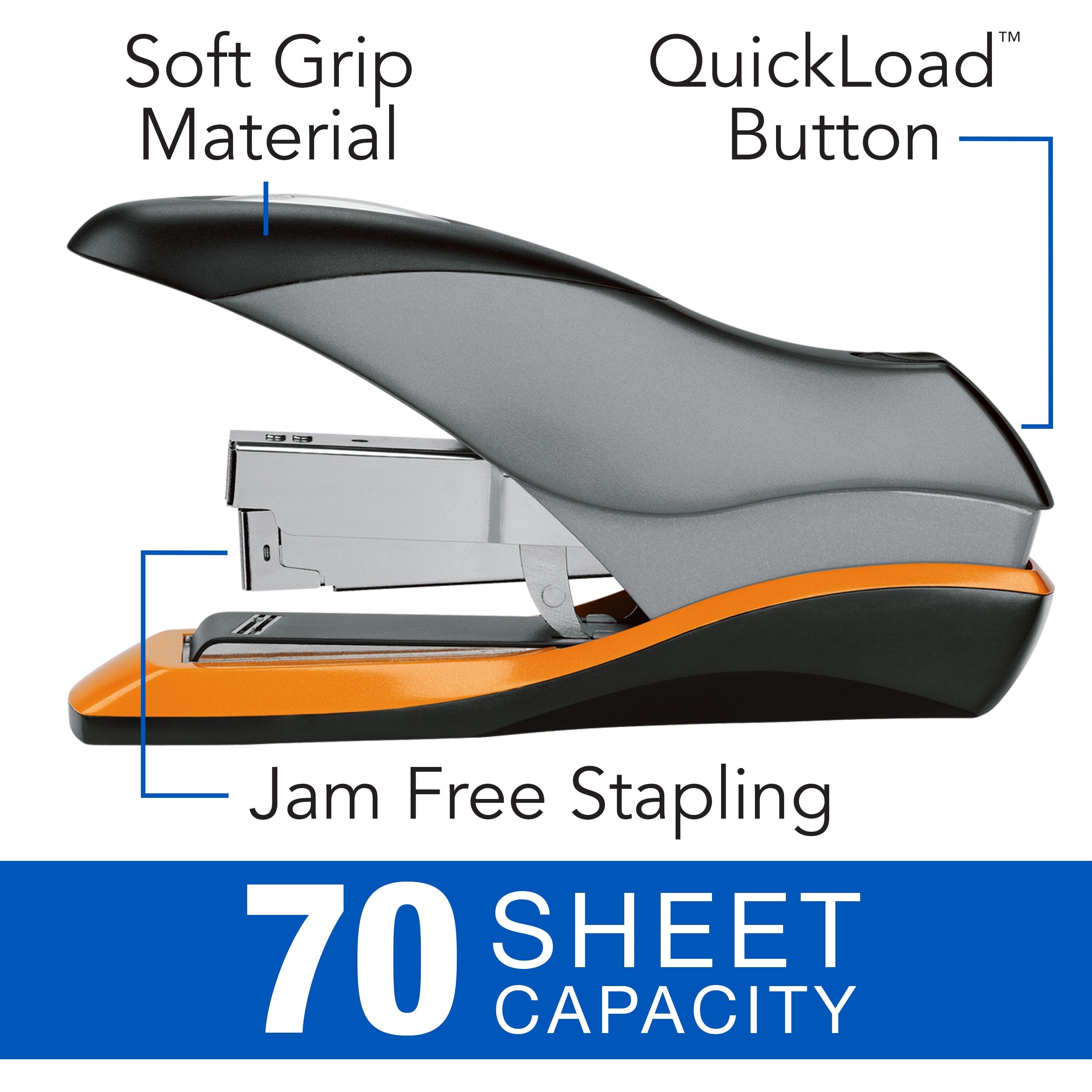 Swingline® Optima® 70 Silver Desk Stapler, 70 Sheets