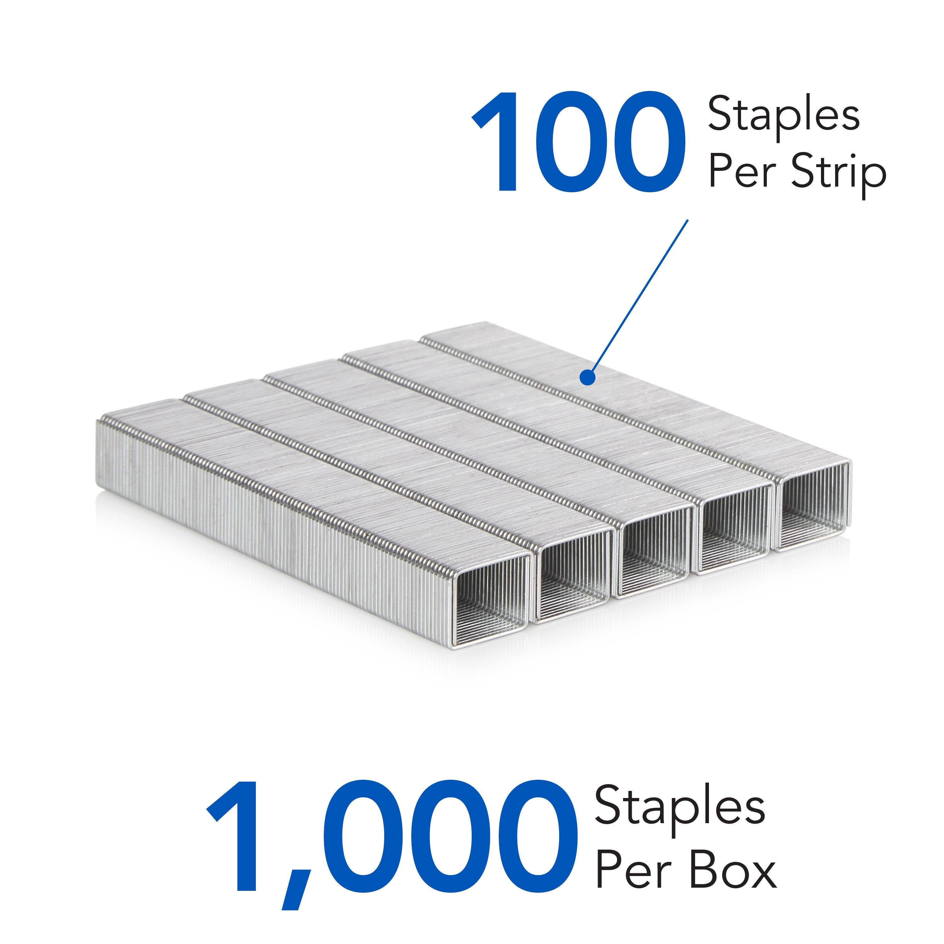 Swingline® Premium Heavy Duty Staples, 3/8" Leg, 100 Per Strip, 1,000/Box