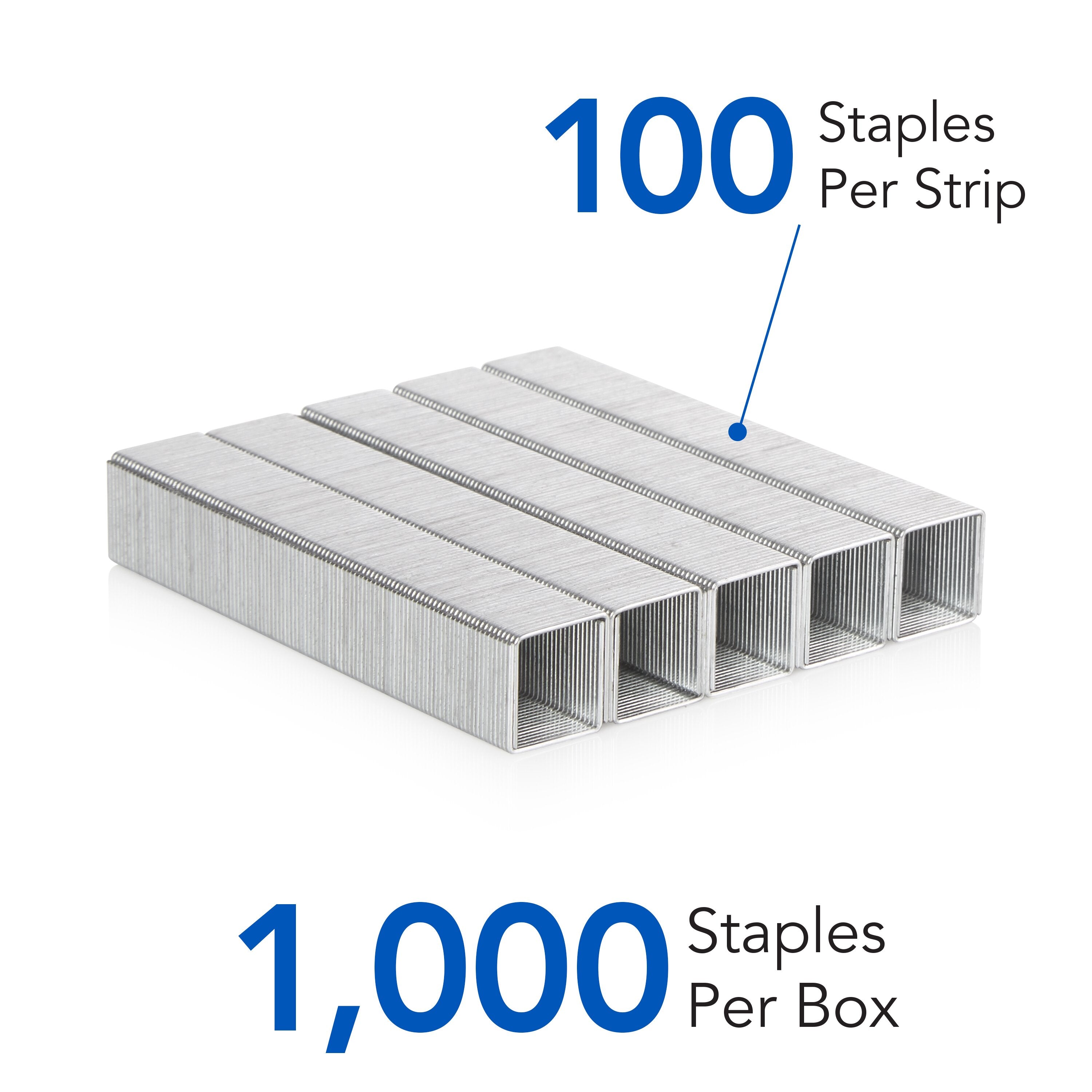 Swingline® Premium Heavy Duty Staples, 1/2" Leg, 100 Per Strip, 1,000/Box