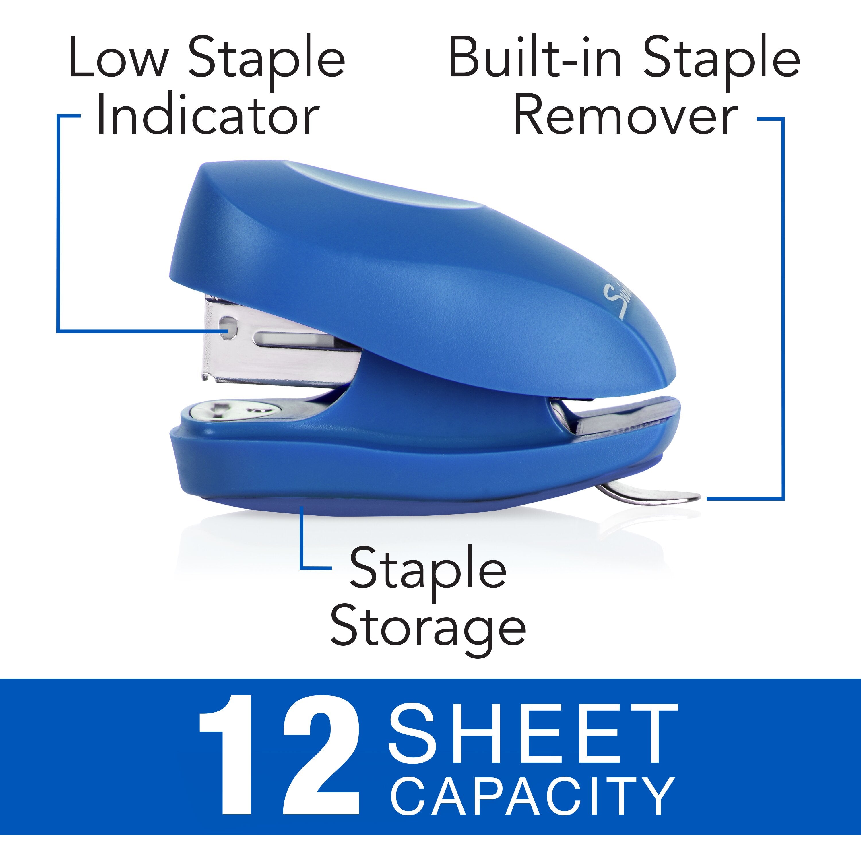 Swingline® Tot® Stapler, Blue, 12 Sheet Capacity