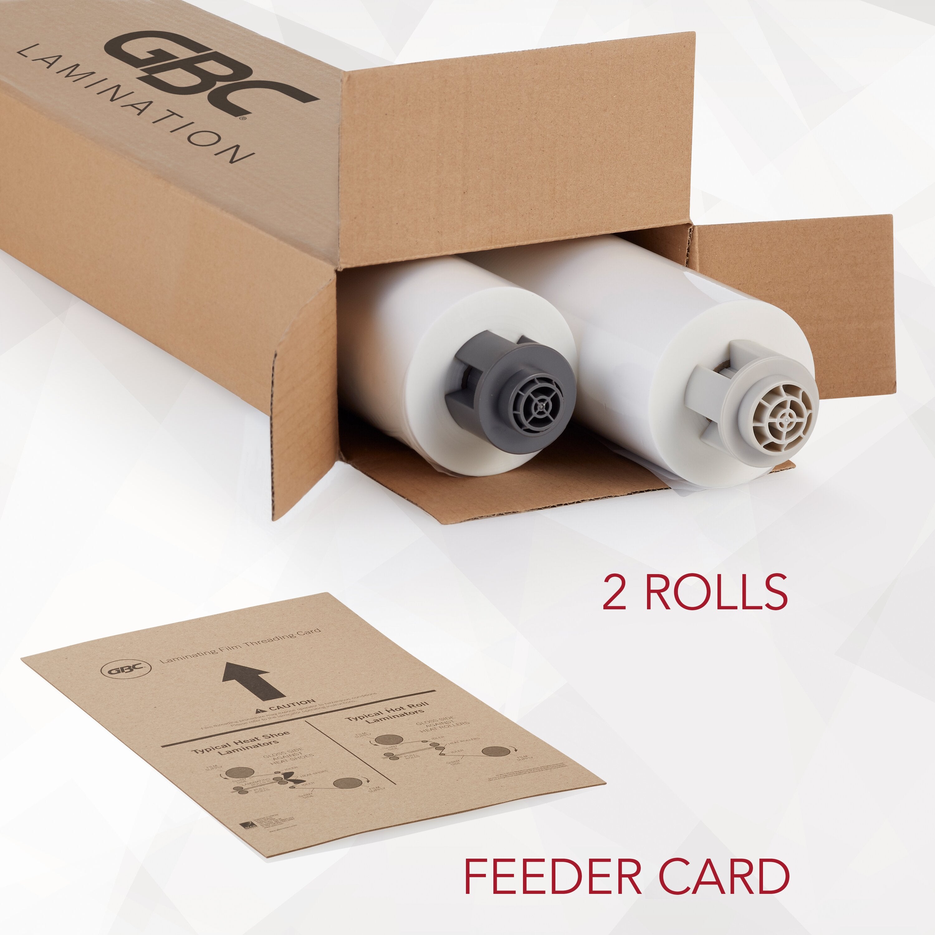 GBC® EZLoad® Gray End Cap Laminating Roll Film - 25" x 250', 3 mil, (2 Rolls)