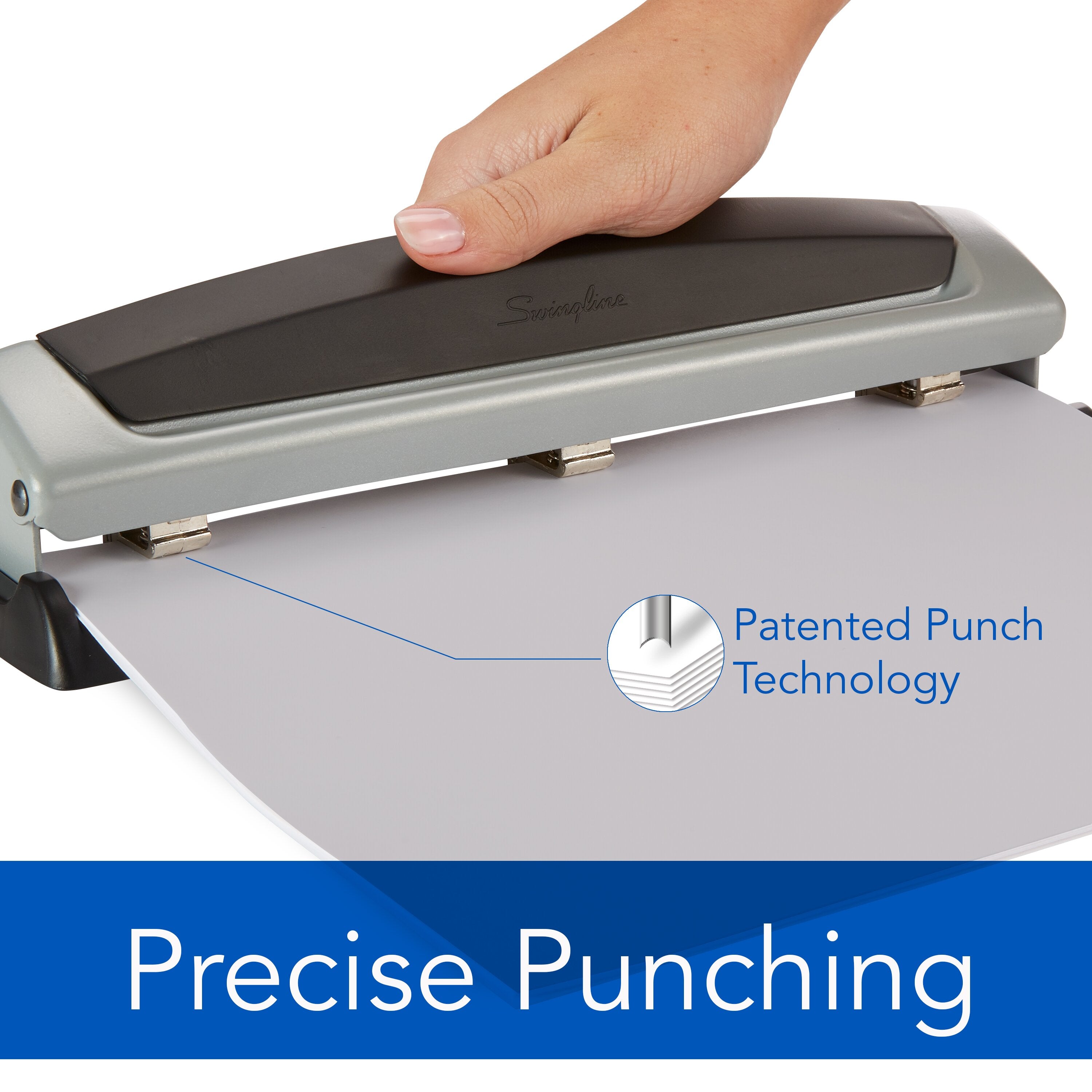 Swingline® Precision Pro® Desktop Punch, 2-3 Hole, Adjustable Centers, 10 Sheets