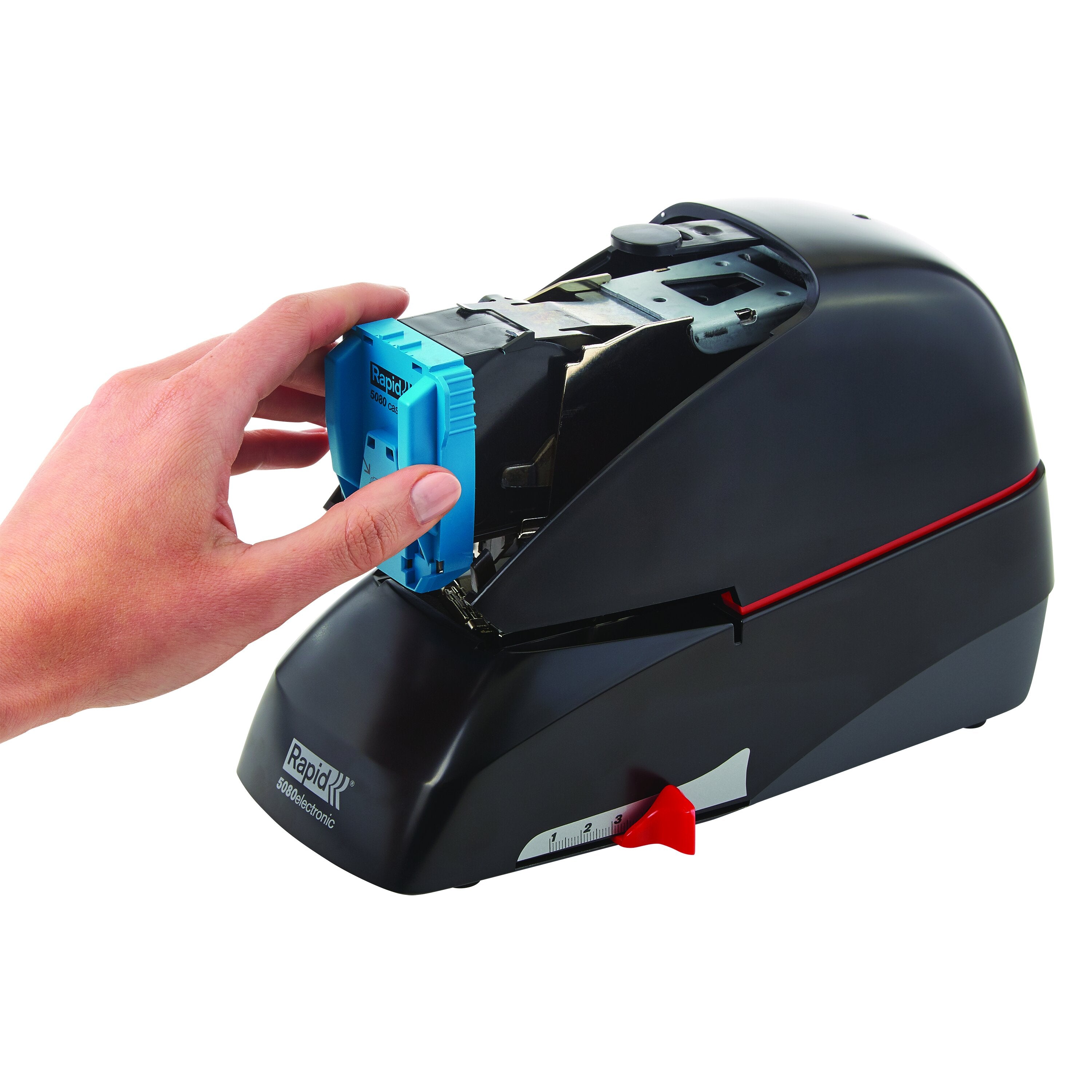 Rapid® 5080e Electric Cartridge Stapler, 90 Sheets, Black