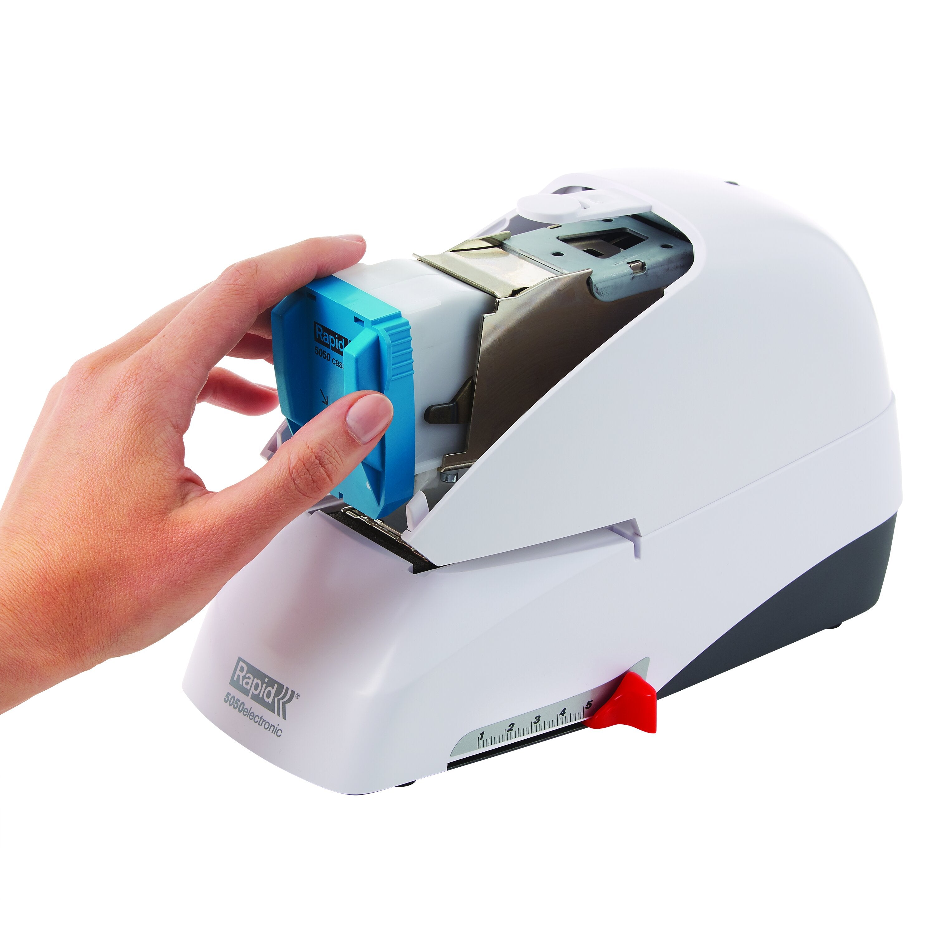 Rapid® 5050e Electric Cartridge Stapler - White, 60 Sheets